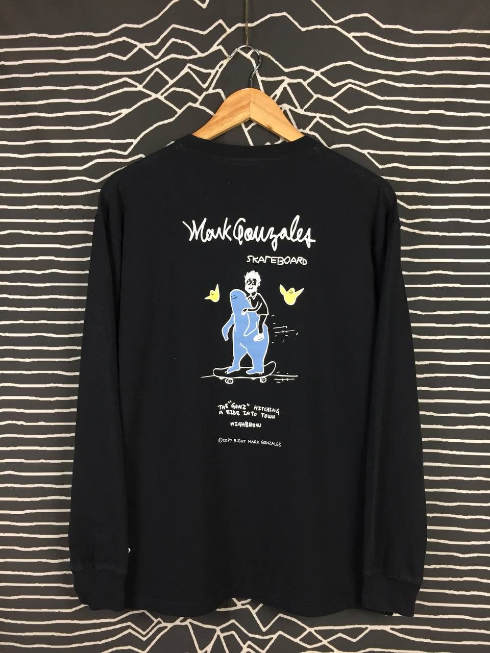 Vintage Vtg Mark Gonzales Skateboard longsleeve Tee Size US L / EU 52-54 / 3 - 6 Thumbnail