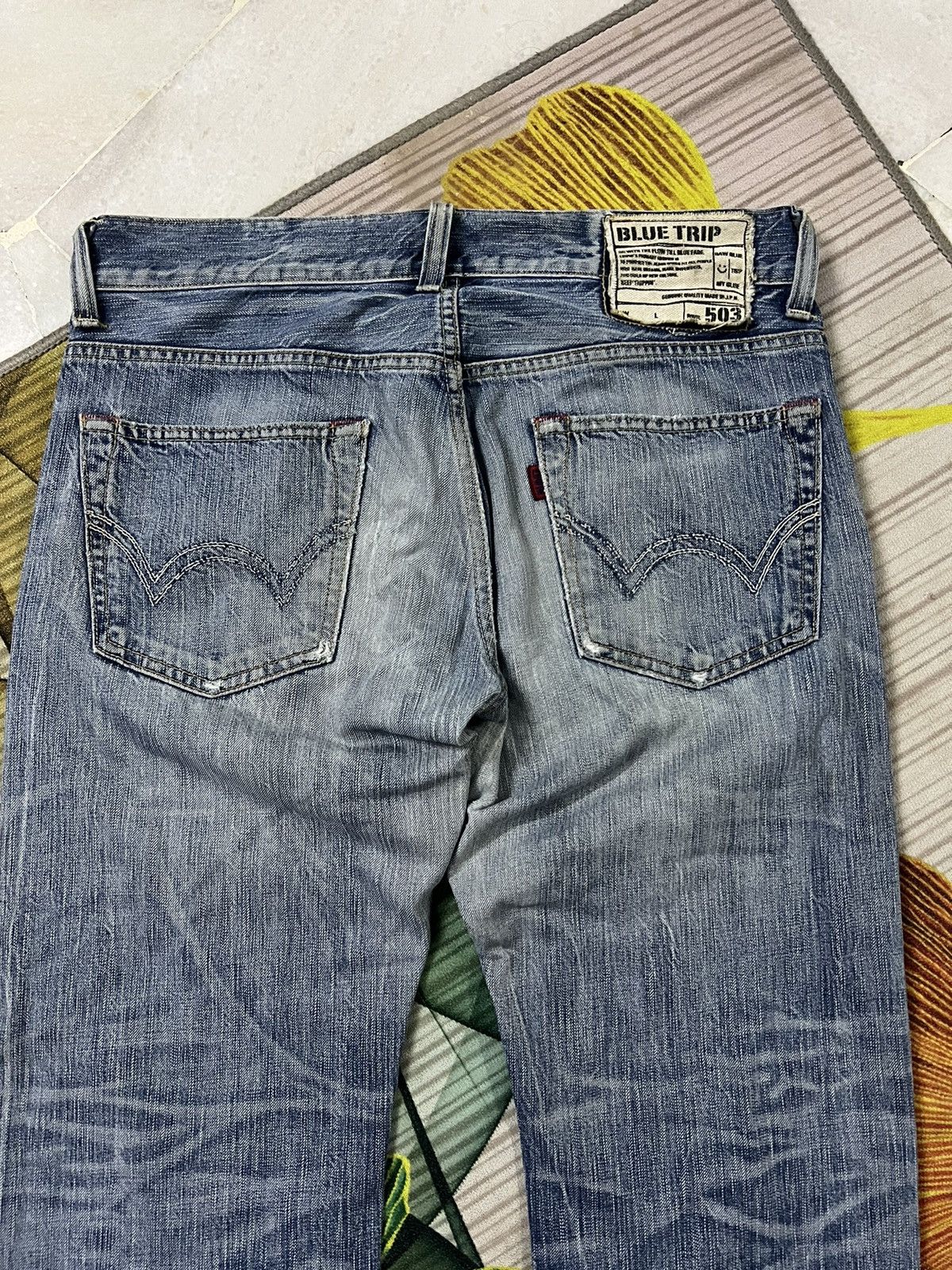 Edwin × If Six Was Nine × Japanese Brand VINTAGE EDWIN 503 BLUE TRIP DISTRESSED JAPAN JEANS Size US 34 / EU 50 - 9 Thumbnail
