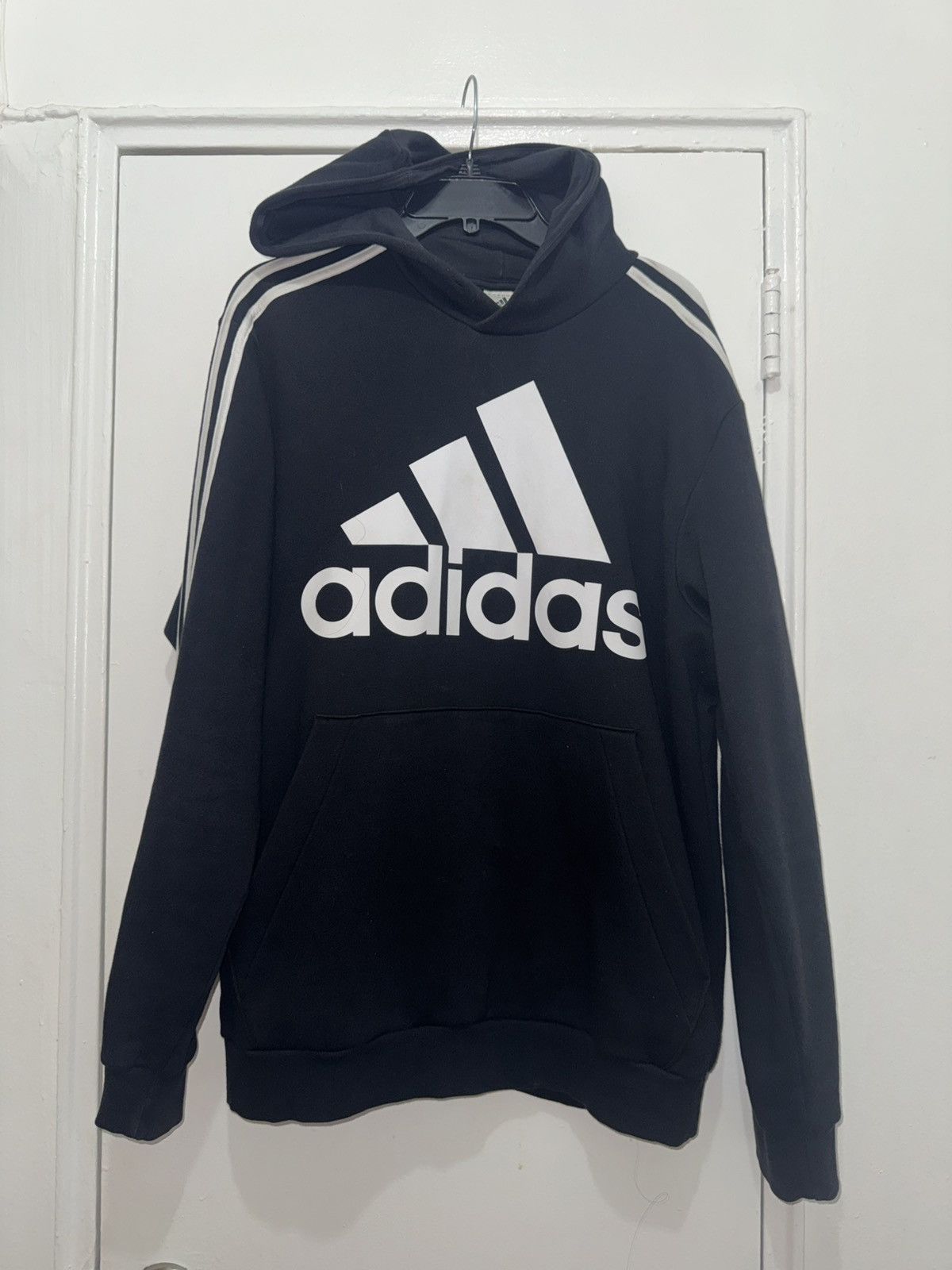 Adidas Adidas Men's 3-Stripes Fleece Hooded Sweatshirt size L Size US L / EU 52-54 / 3 - 3 Thumbnail