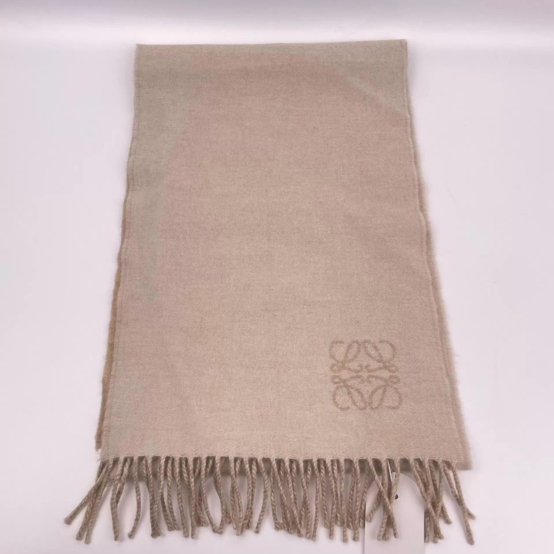 Loewe LOEWE Camel Cashmere Double-Faced Scarf 180x40cm Size ONE SIZE - 4 Thumbnail