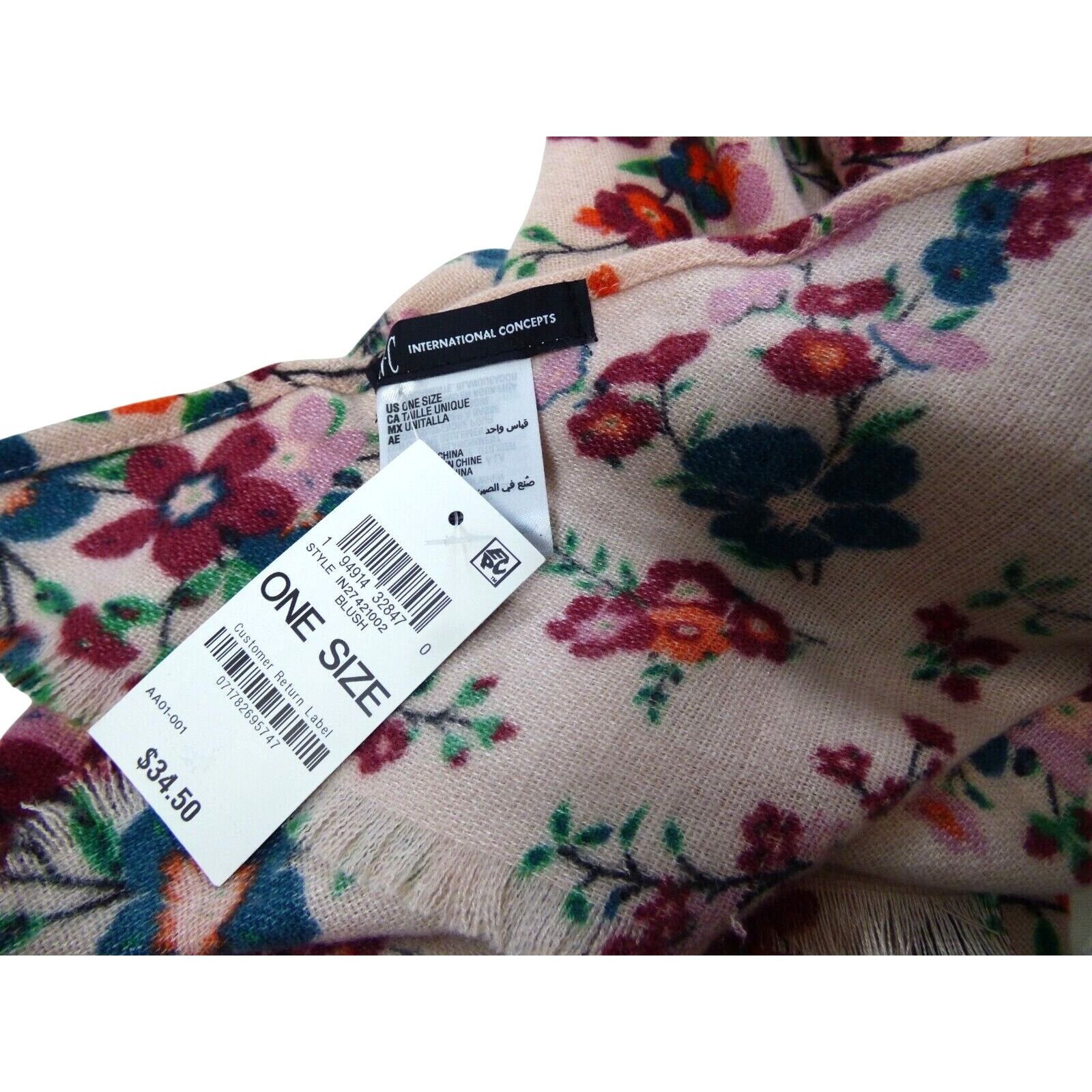 Other INC International Concepts Floral-Print Triangle Scarf, Blus Size ONE SIZE - 7 Thumbnail