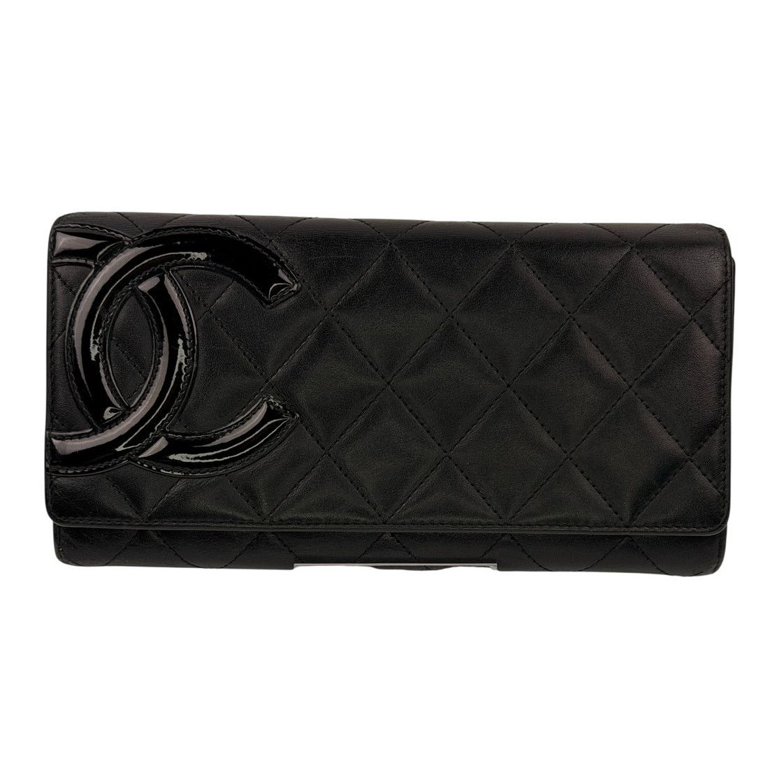Chanel Calfskin Quilted Cambon Gusset Flap Wallet Black Size ONE SIZE - 1 Thumbnail