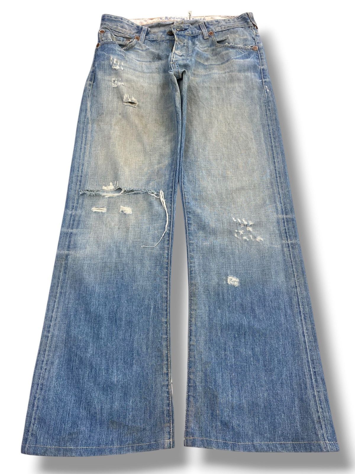 Los Angeles Apparel Los Angeles Light Faded Wash Style Ripped Jeans Size US 31 - 1 Thumbnail