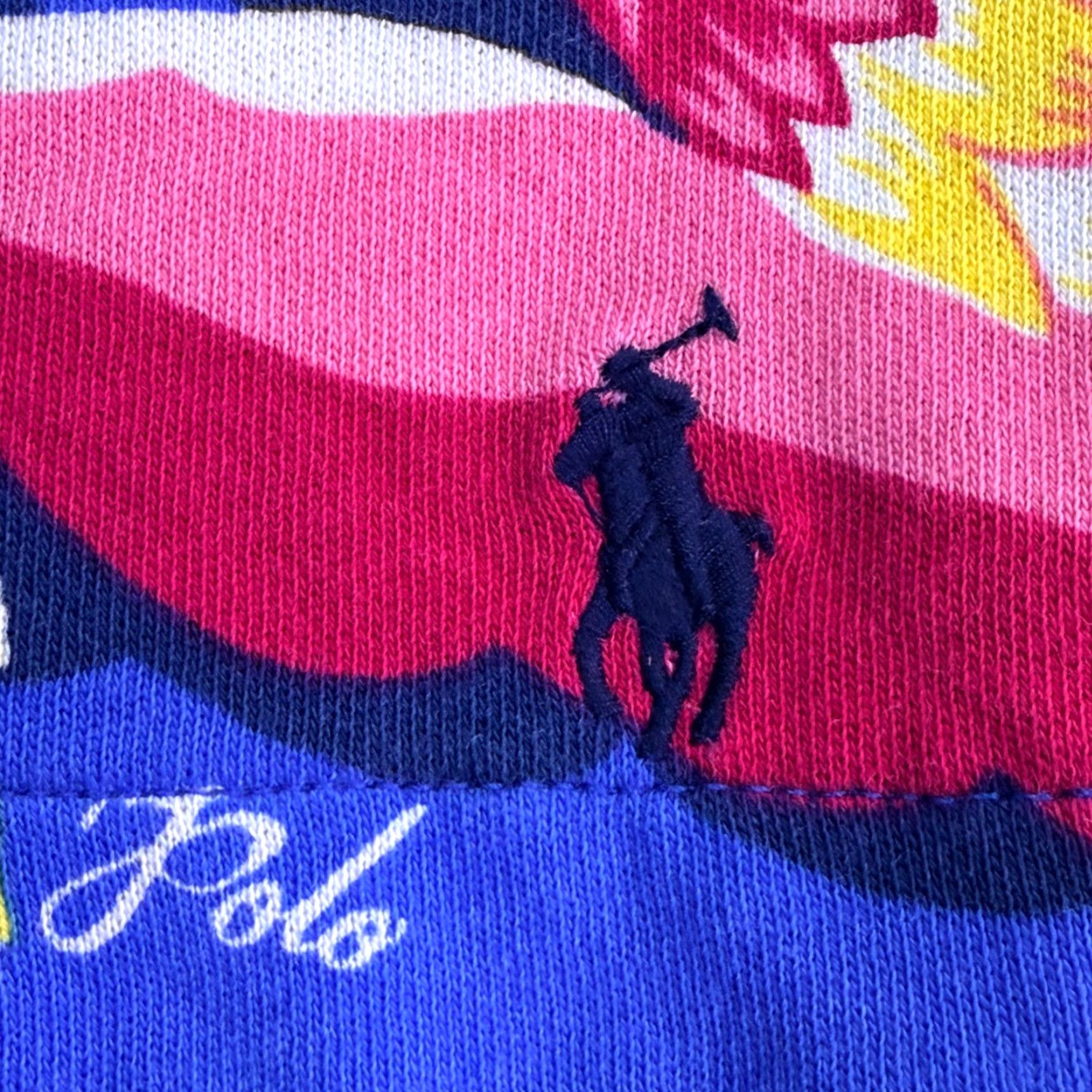 Polo Ralph Lauren Shorts Mens Medium Blue Tropical Floral Terry Cloth 9in Inseam