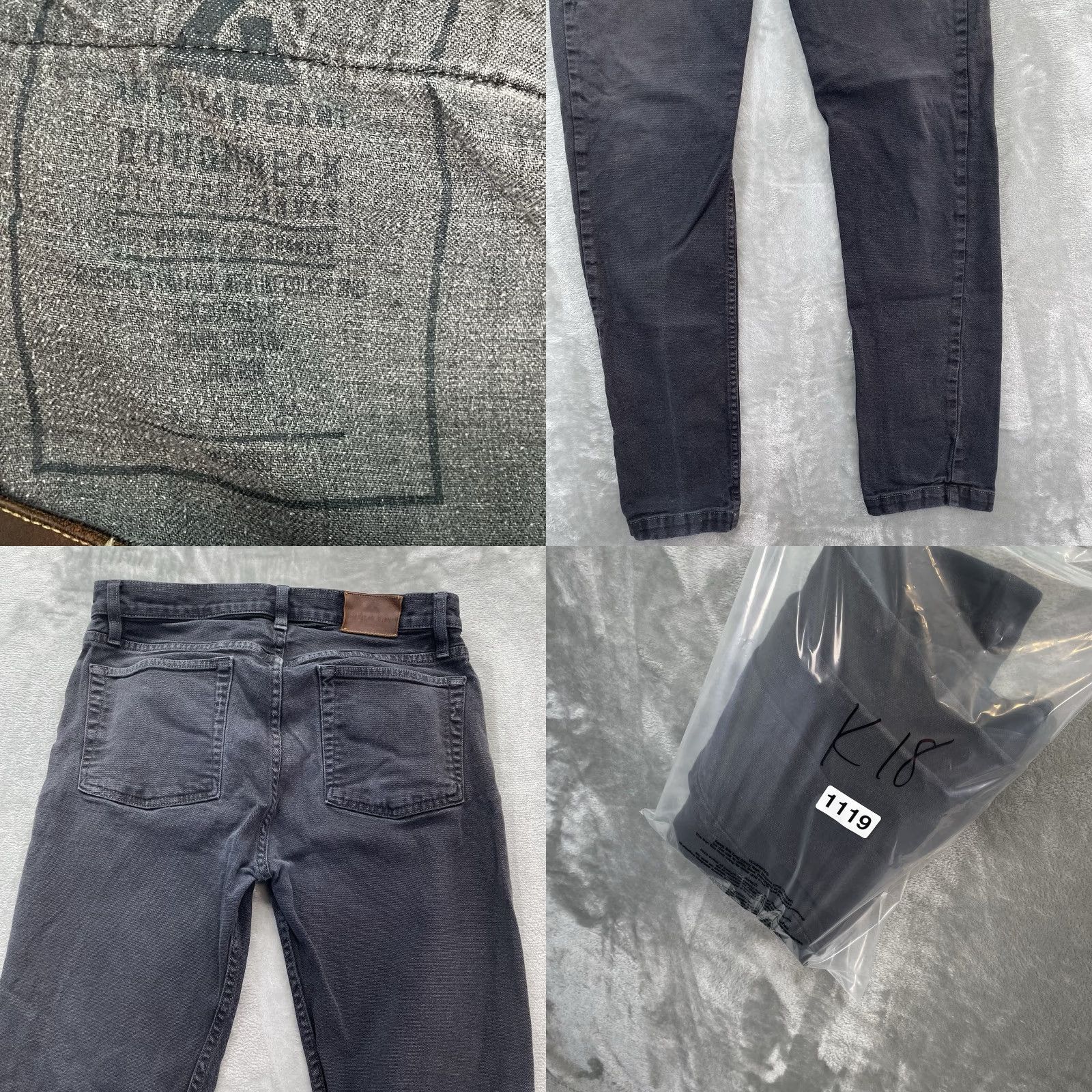 Vintage American Giant Jeans Mens 32x32 Black Roughneck Straight Canvas Stretch USA pant Size US 32 / EU 48 - 9 Thumbnail