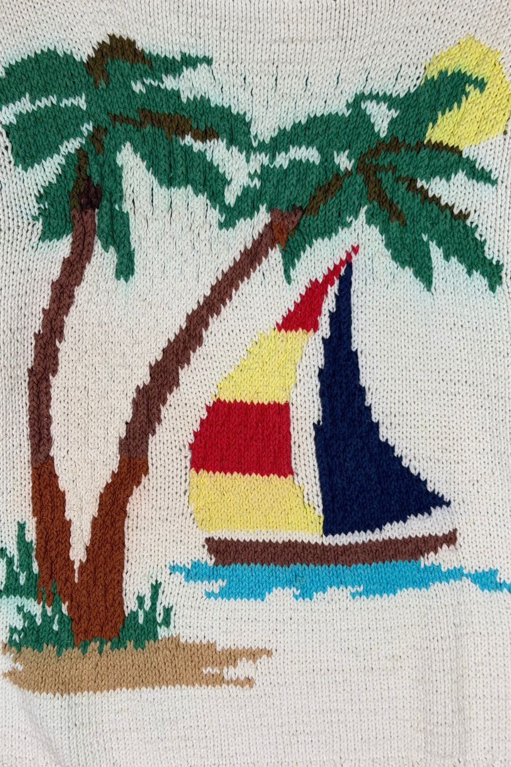 Polo Ralph Lauren Polo Ralph Lauren Hand Knit Sailboat Palm Tree Sweater Size US L / EU 52-54 / 3 - 4 Thumbnail
