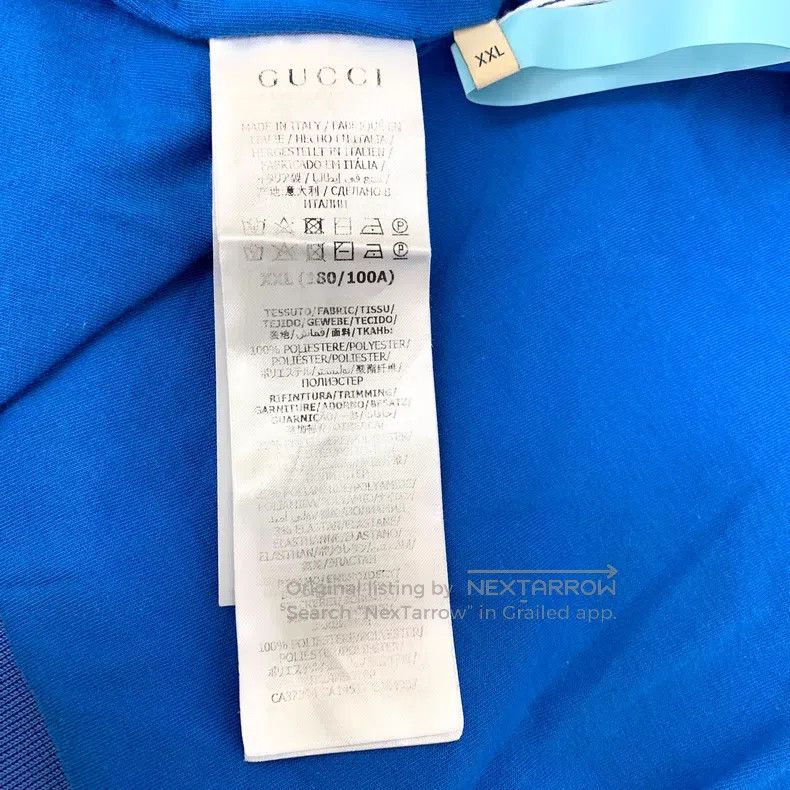 Gucci Gucci Blue logo embroidered lapel zipper long-sleeved jack Size US XXL / EU 58 / 5 - 7 Thumbnail