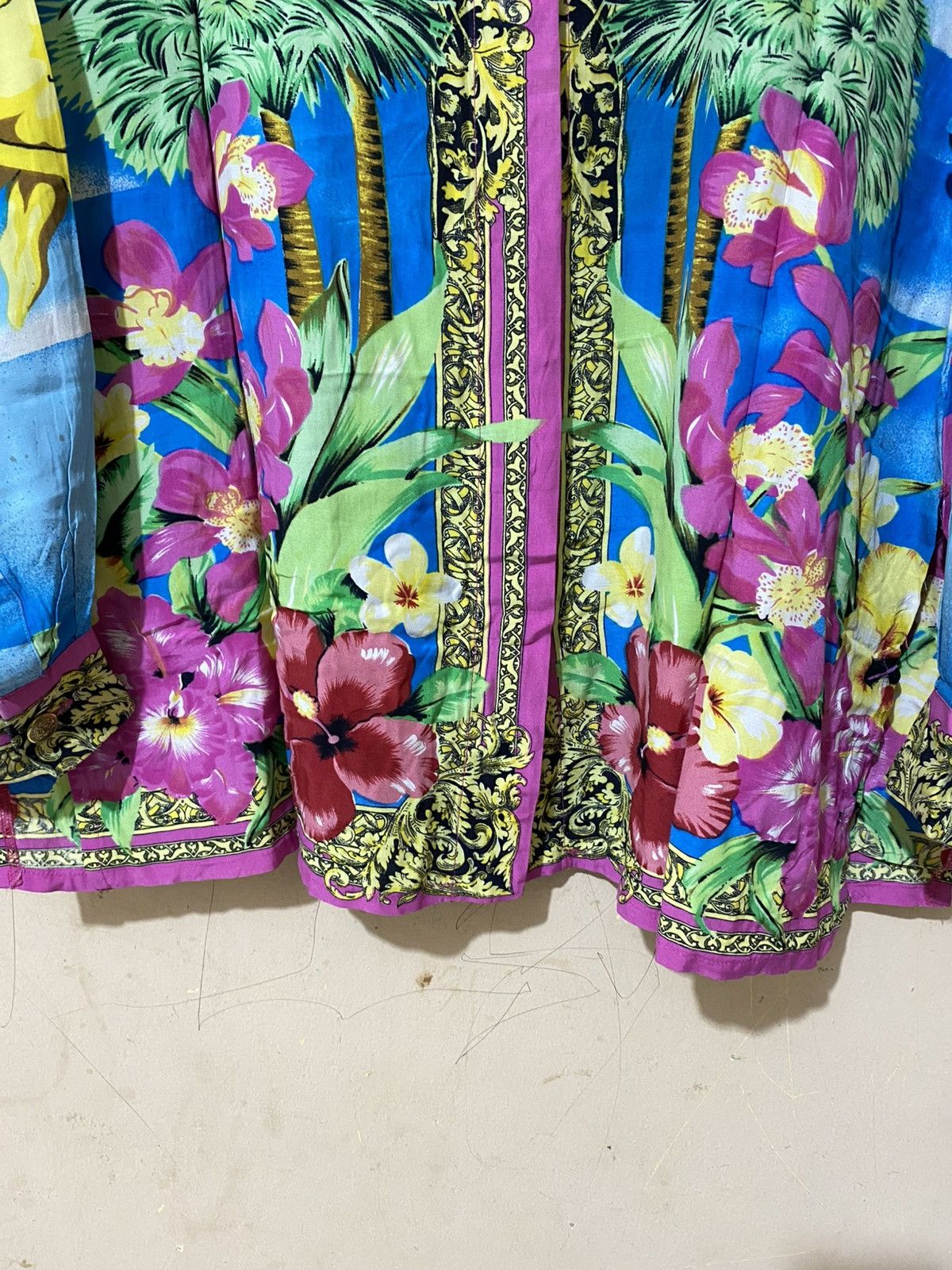 Vintage 90s Mondi Boroque Silk Shirt Blouse Size L / US 10 / IT 46 - 4 Thumbnail