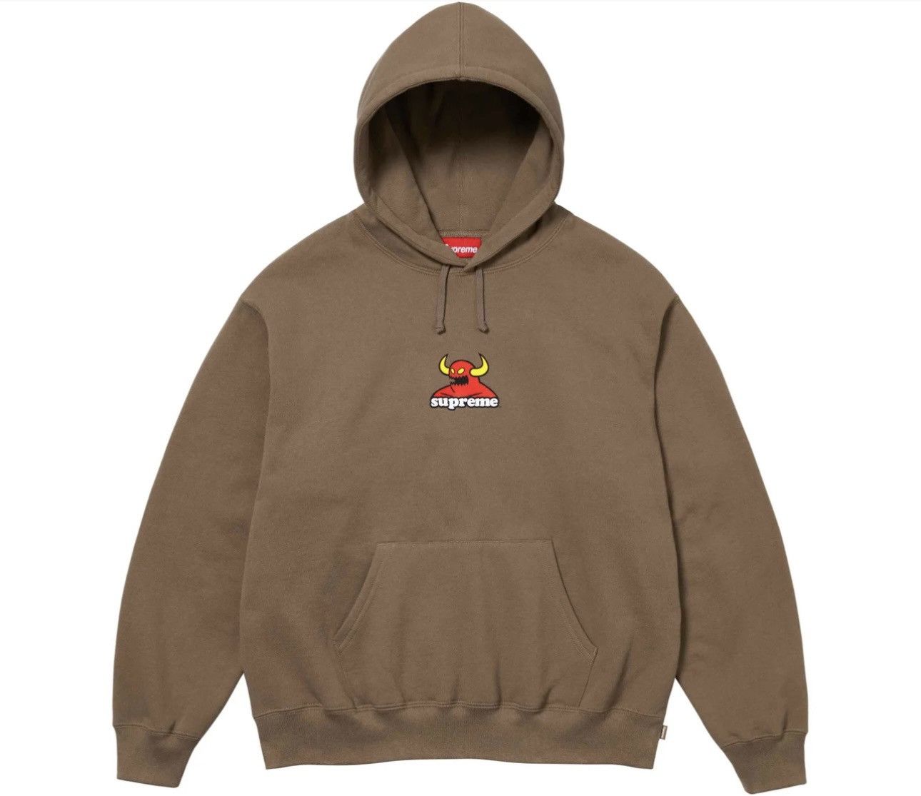 image of Supreme x Toy Machine Hoodie in Brown, Men's (Size Small)