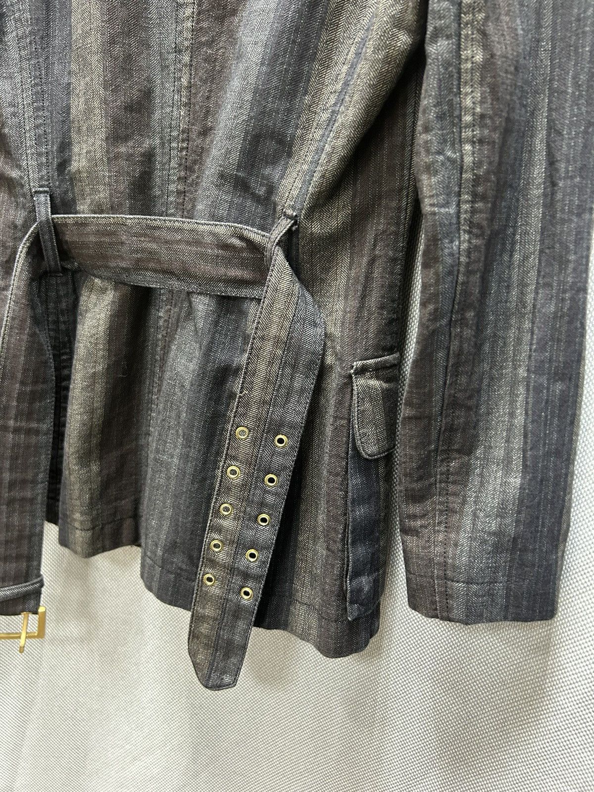 Archive Jean Paul Gaultier Denim Striped Zip Jacket