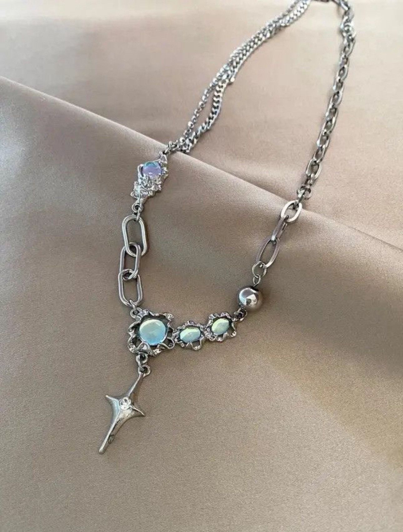 Jewelry Retro Punk Stainless Steel Chain Cross Pendant Necklace Size ONE SIZE - 3 Thumbnail