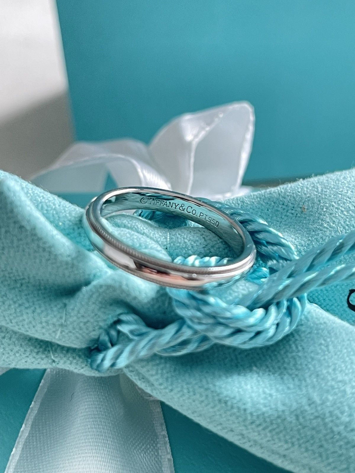 Tiffany & Co. Tiffany Milgrain Ring Platinum, 3 mm Wide 7.75 $1,600 Size ONE SIZE - 10 Thumbnail