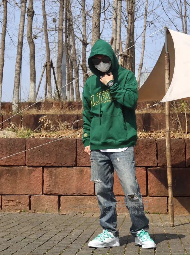 Fendi Fendi Logo Printed Long Sleeve Hooded Sweatshirt - Green Size US S / EU 44-46 / 1 - 5 Thumbnail