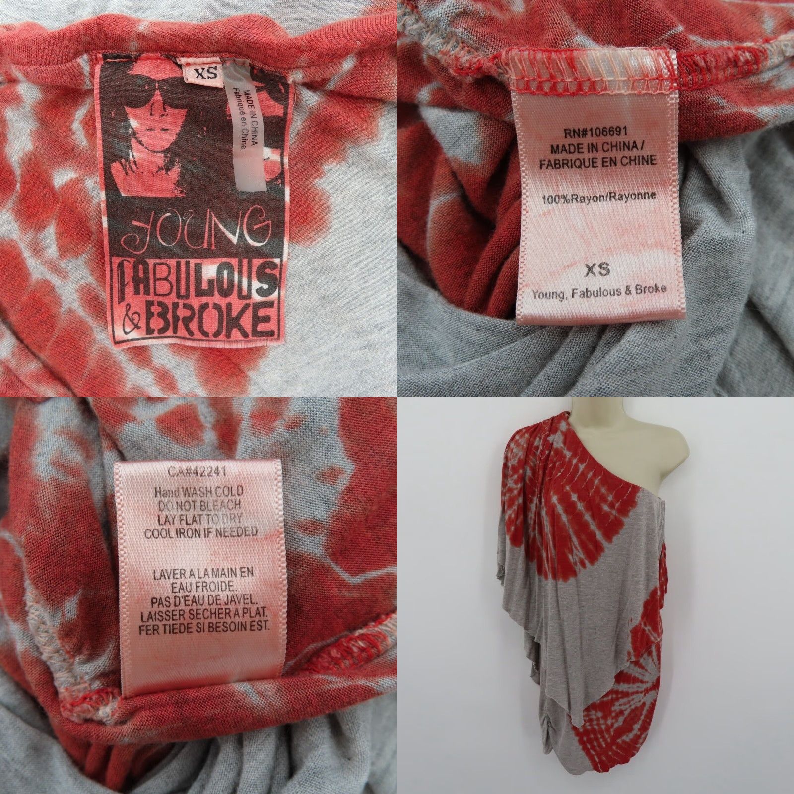 Young Fabulous & Broke Young Fabulous & Broke Dress XS Women Gray Tie Dye One Shoulder T-Shirt Dress Bohemian Casual Short Size XS / US 0-2 / IT 36-38 - 8 Thumbnail