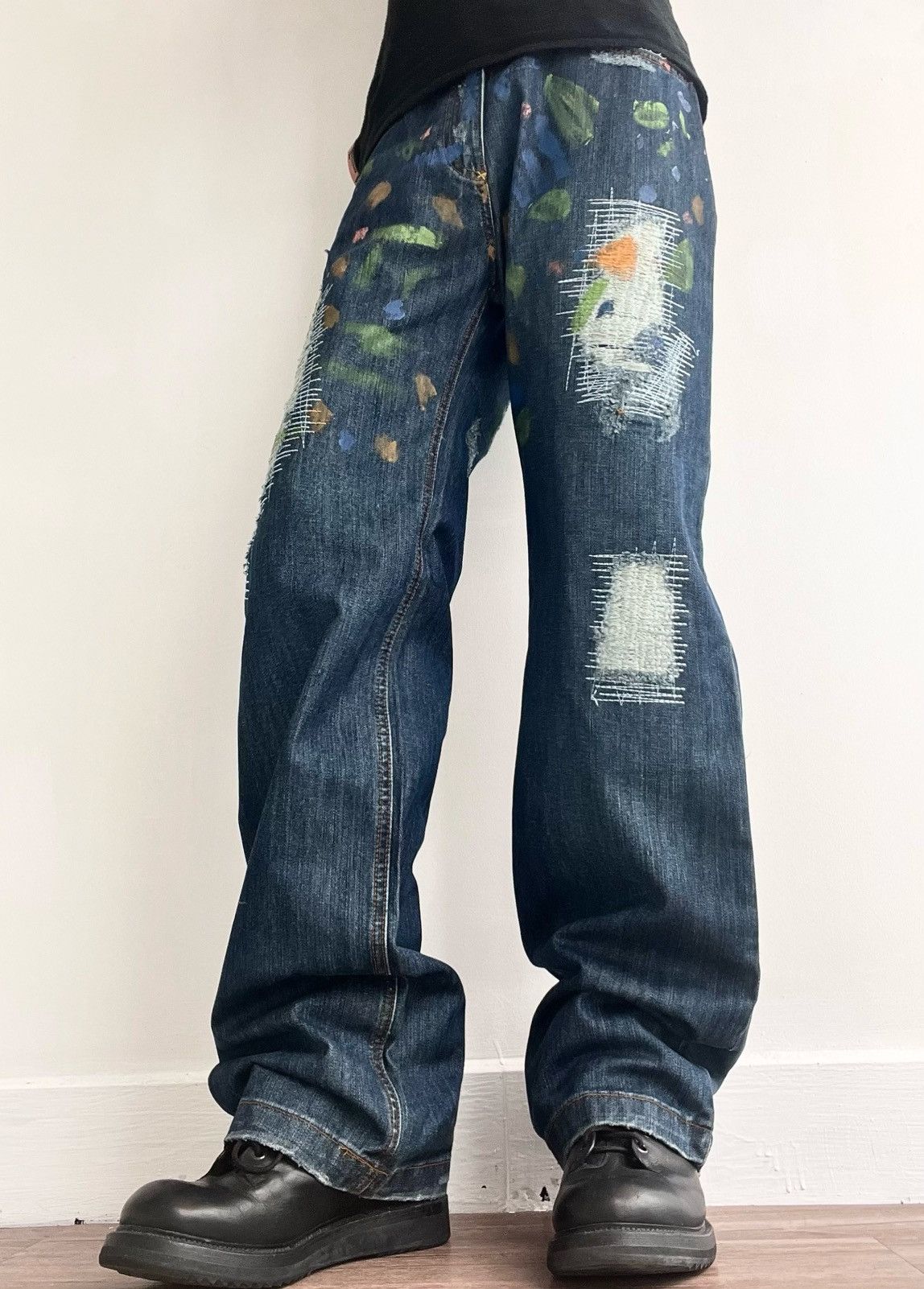 Dolce & Gabbana 2000s Dolce&Gabbana Distressed Baggy Jeans Size US 32 / EU 48 - 3 Thumbnail