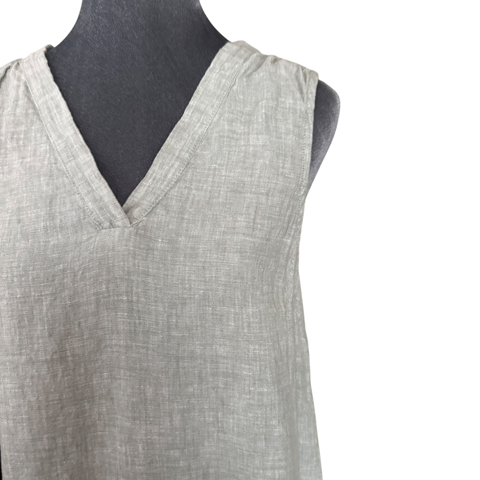 Nicole Miller Nicole Miller 100% Linen Sleeveless V-Neck Tunic Top With Bu Size M / US 6-8 / IT 42-44 - 2 Thumbnail