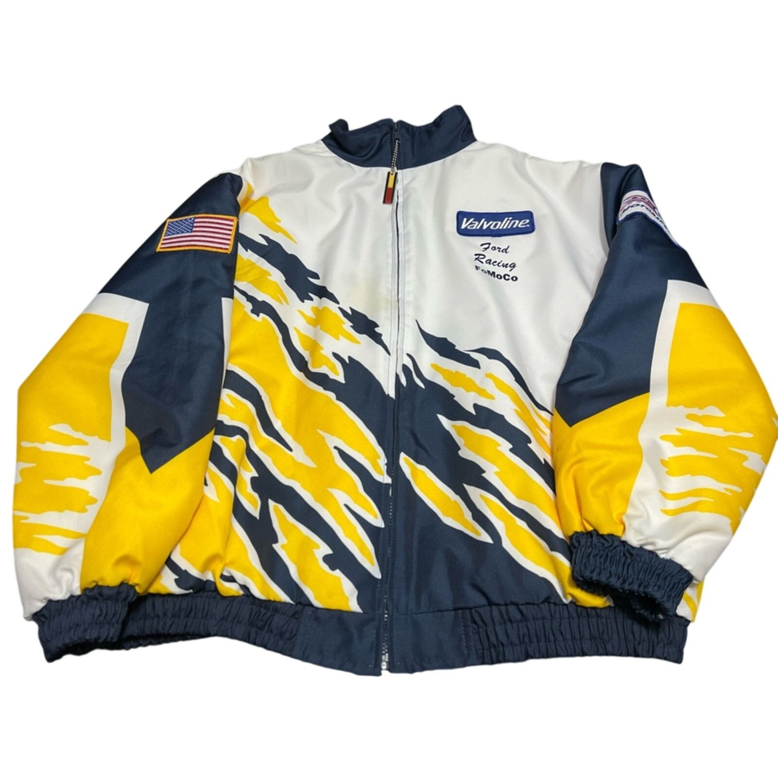 VTG Hartwell Logo Splash Style AOP 90s Jacket XL Ford Racing