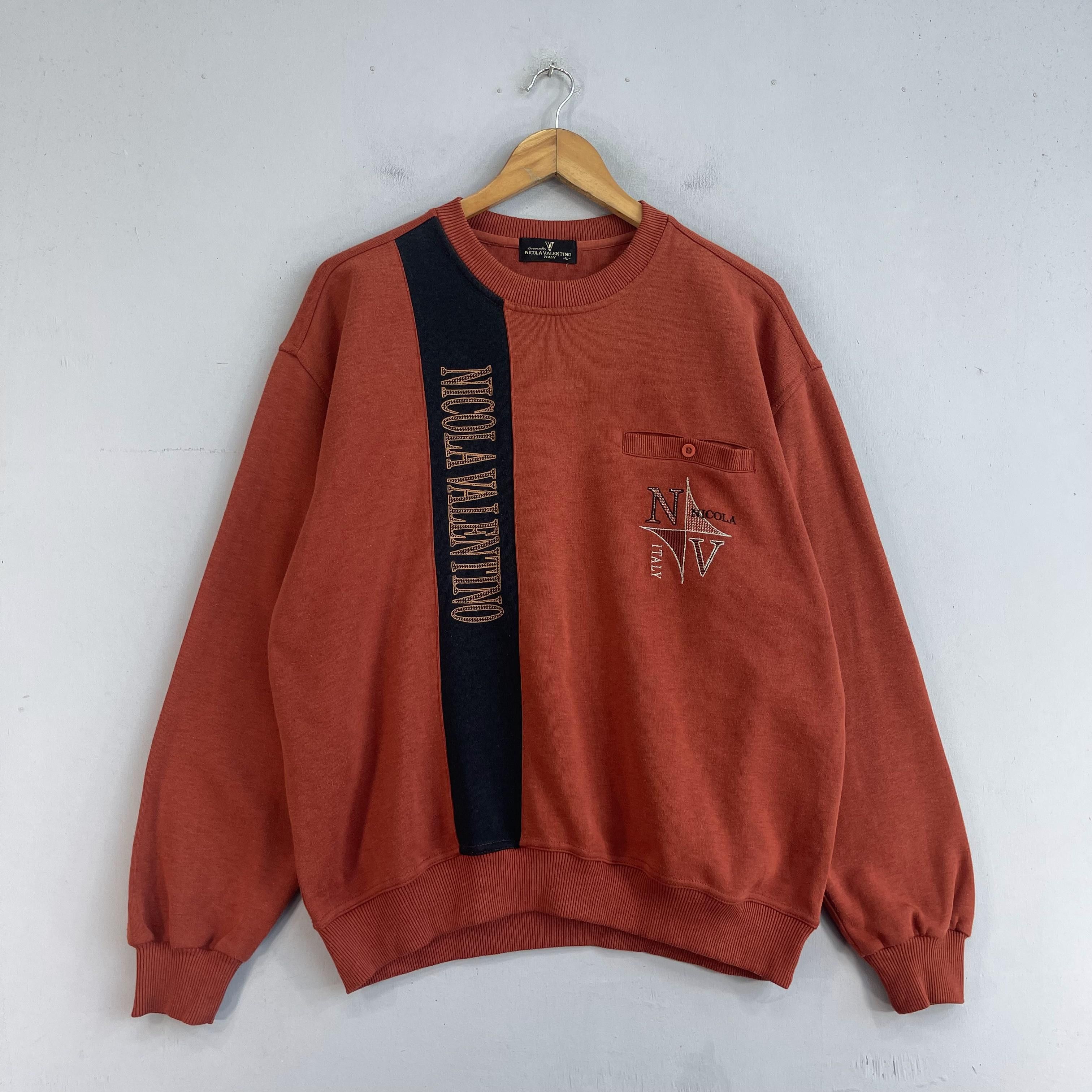 Japanese Brand × Vintage Vintage NICOLA VALENTINO Spellout Embroidery Sweatshirt Size US L / EU 52-54 / 3 - 3 Thumbnail