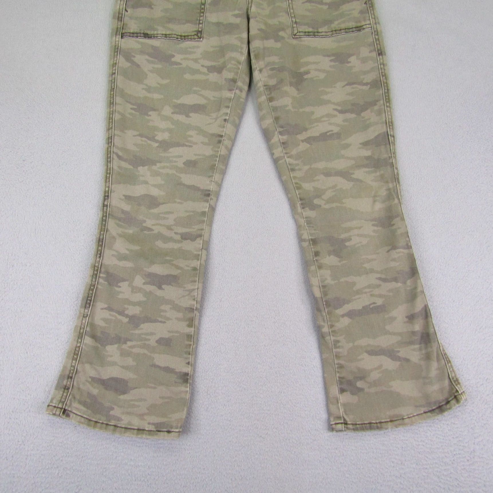 Anthropologie VINTAGE Anthropologie Women's Pants Flared Chino 26 Blue Camouflage Casual Outdoor 90s Army Style Size 26" / US 2 / IT 38 - 3 Thumbnail