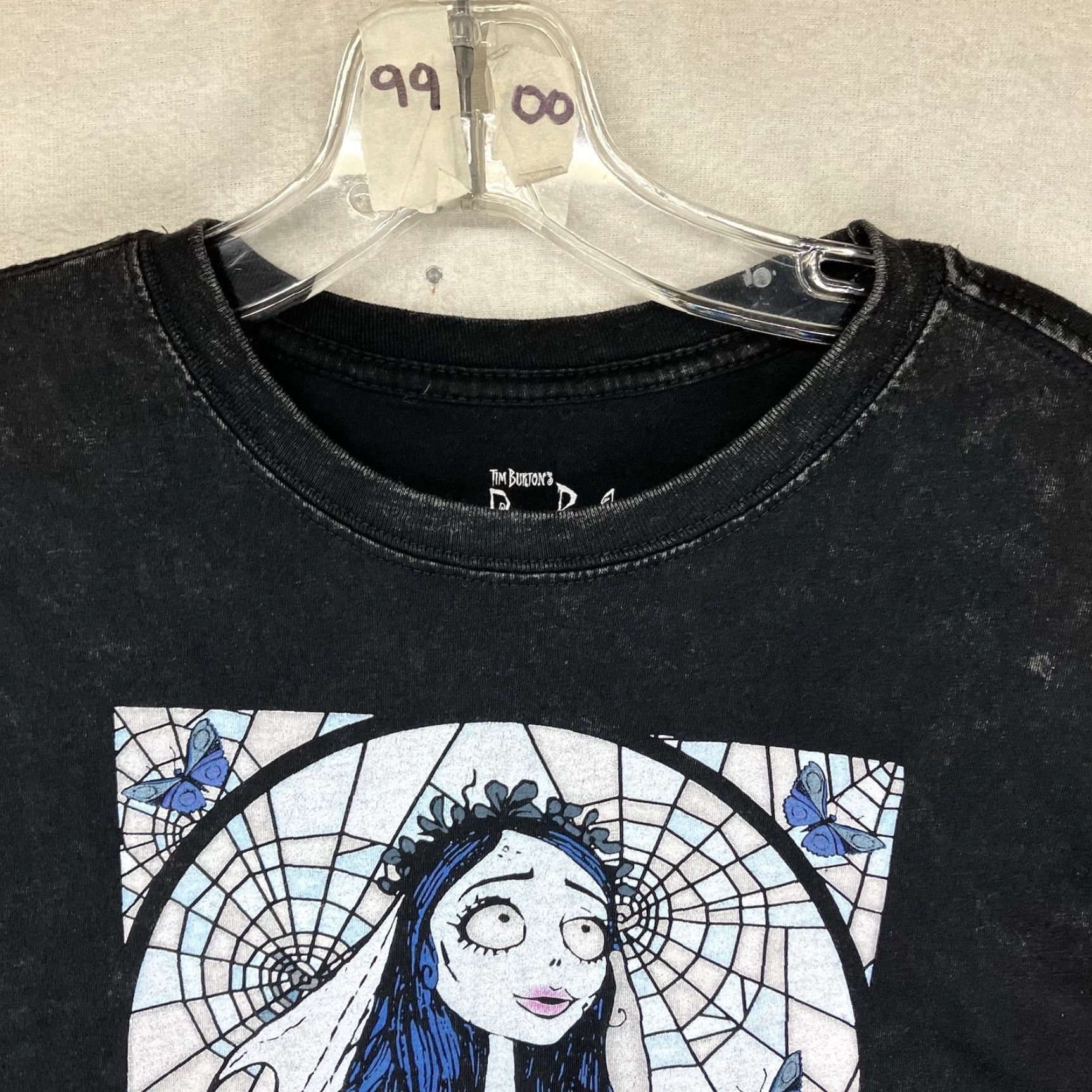 Burton Tim Burton Corpse Bride Movie Graphic Acid Wash Retro Goth T-Shirt Medium Black Logo Unisex Adults Short Sleeve Crew Neck Regular Fit Vintage No Size M / US 6-8 / IT 42-44 - 7 Thumbnail