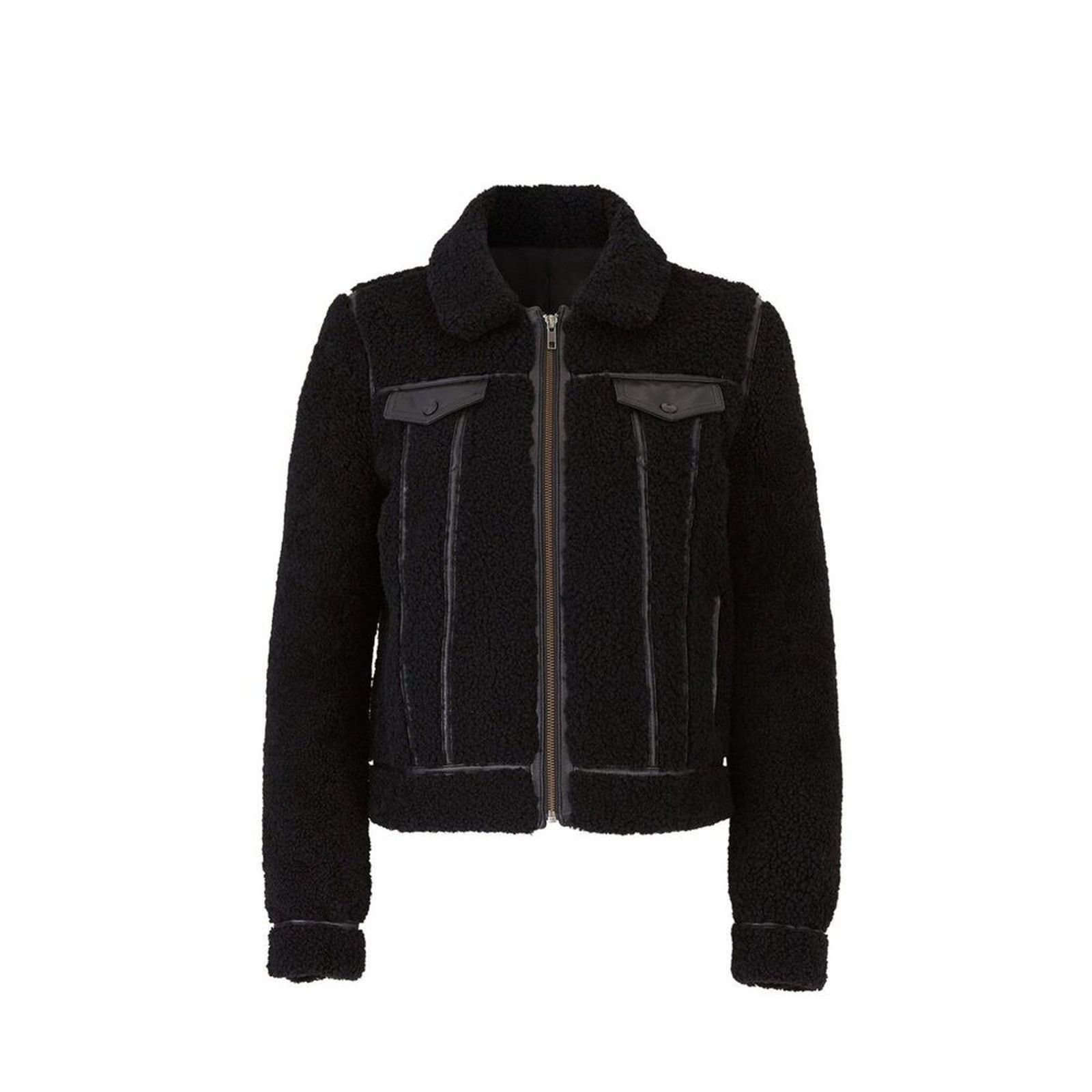 Rebecca Minkoff REBECCA MINKOFF Clark Faux shearling Trimmed Jacket XS Size XS / US 0-2 / IT 36-38 - 4 Thumbnail