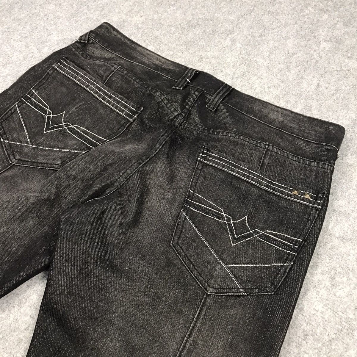 Japanese Brand 🔥SILVER MOON BLACK FADED DENIM PANTS Size US 33 - 10 Thumbnail
