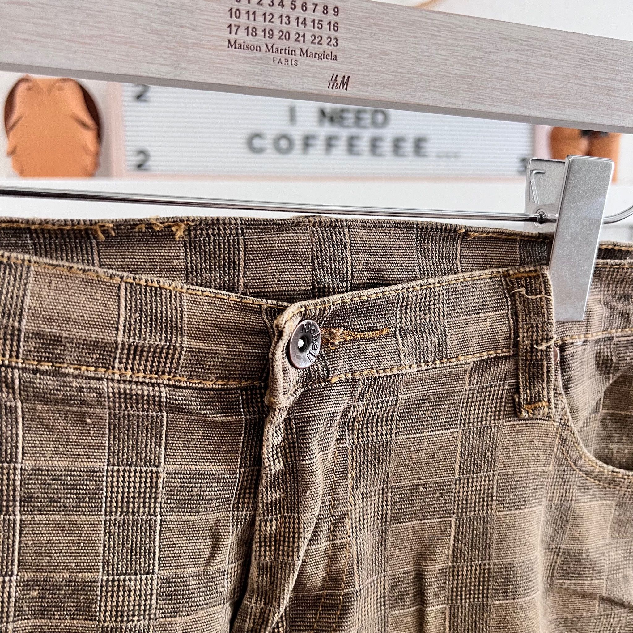 Other Brown Plaid Stretchy Skinny Denim Pants redo stormtrooper Size US 34 / EU 50 - 3 Thumbnail