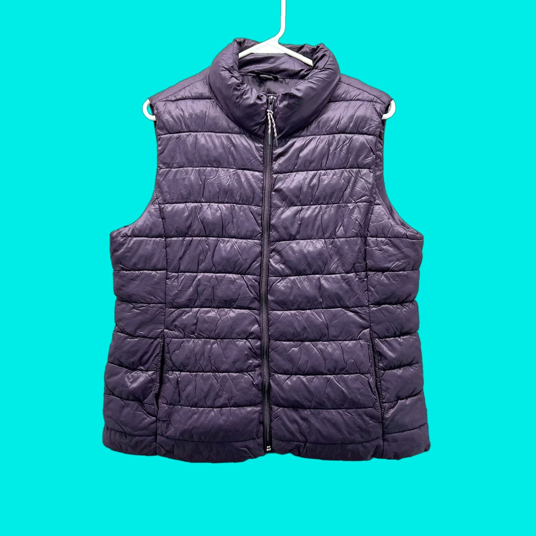 Gap Gap Puffer Jacket Women Large Purple Full Zip Sleeveless Polyester Nylon Jacket Size L / US 10 / IT 46 - 1 Thumbnail