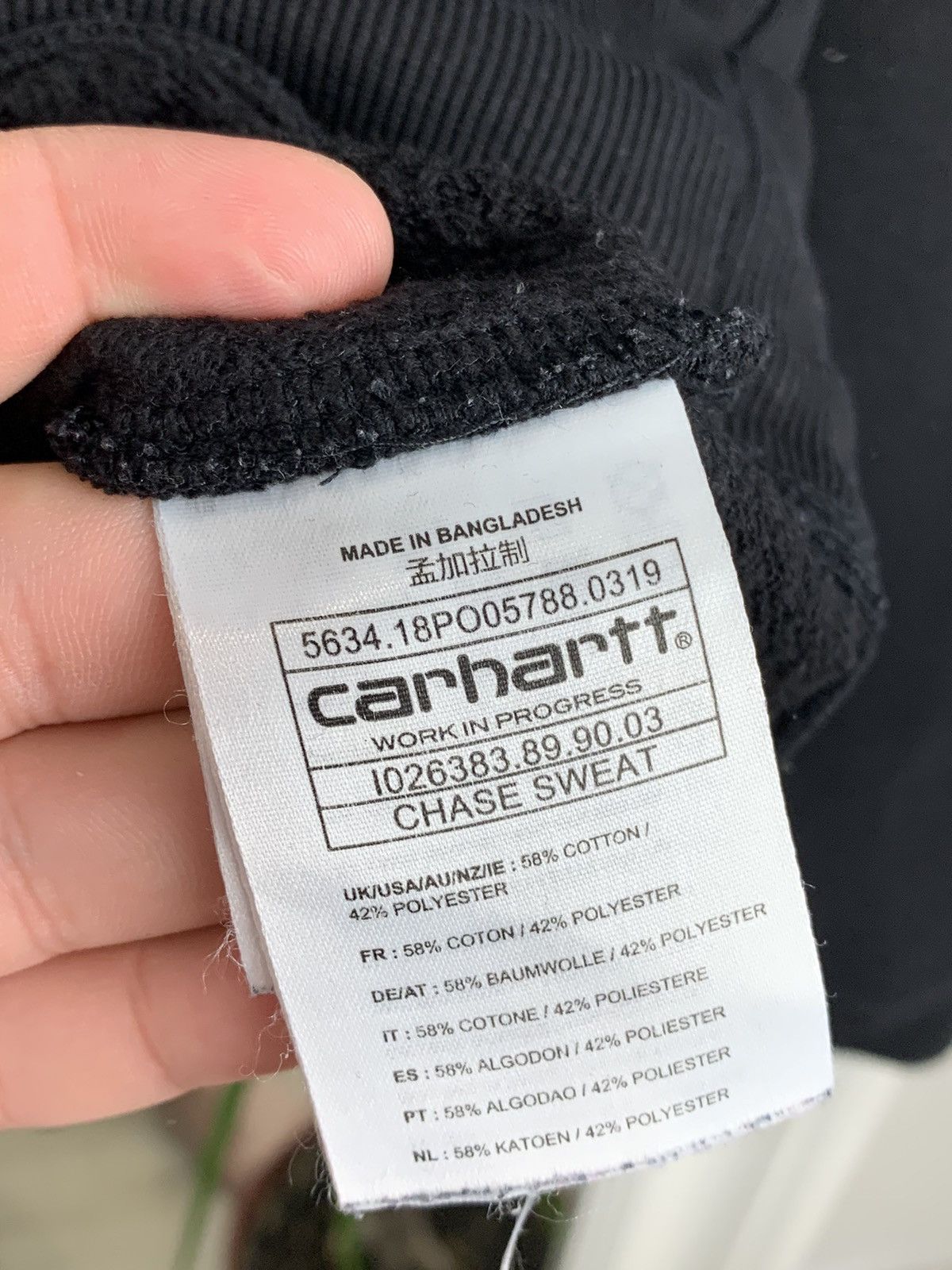 Carhartt Carhartt Vintage Sweatshirt Chase Black Size:L Size US L / EU 52-54 / 3 - 7 Thumbnail