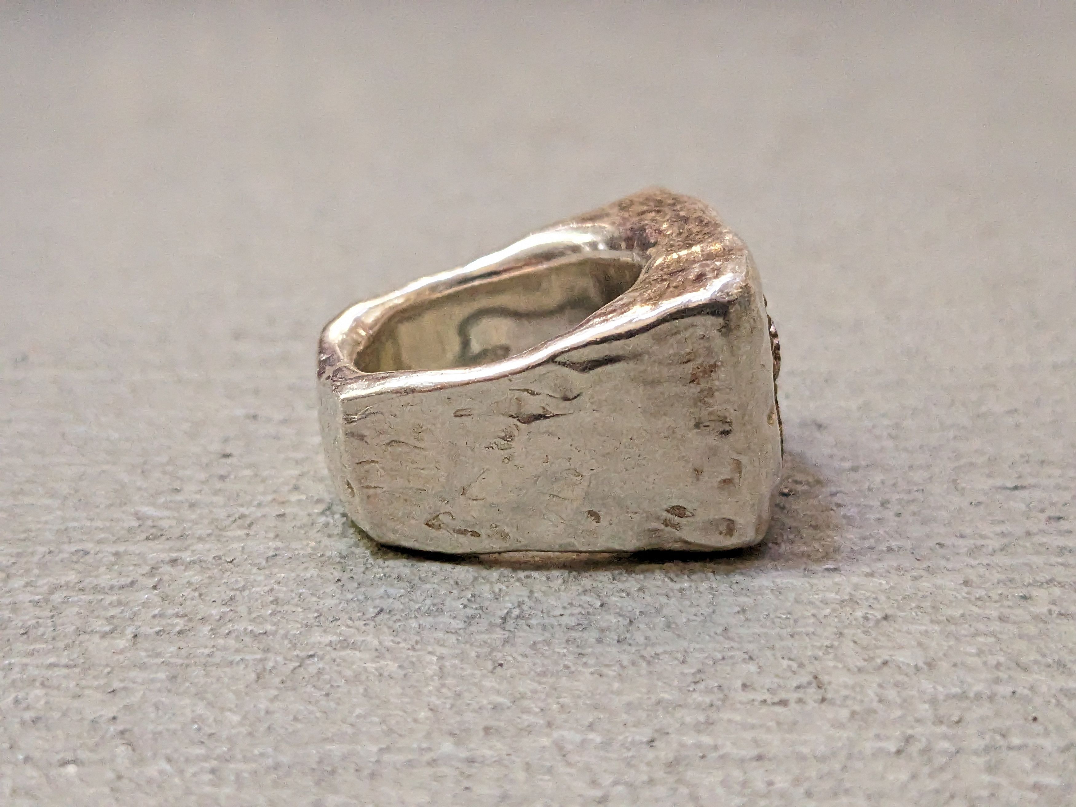 Jewelry Vintage Sterling Silver Ring Size 7.5 Hammered Modern Y2K Size ONE SIZE - 5 Thumbnail