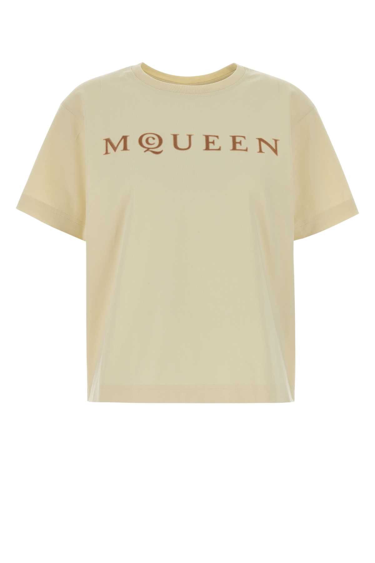 Alexander McQueen Cream Cotton T-Shirt Size M / US 6-8 / IT 42-44 - 1 Thumbnail