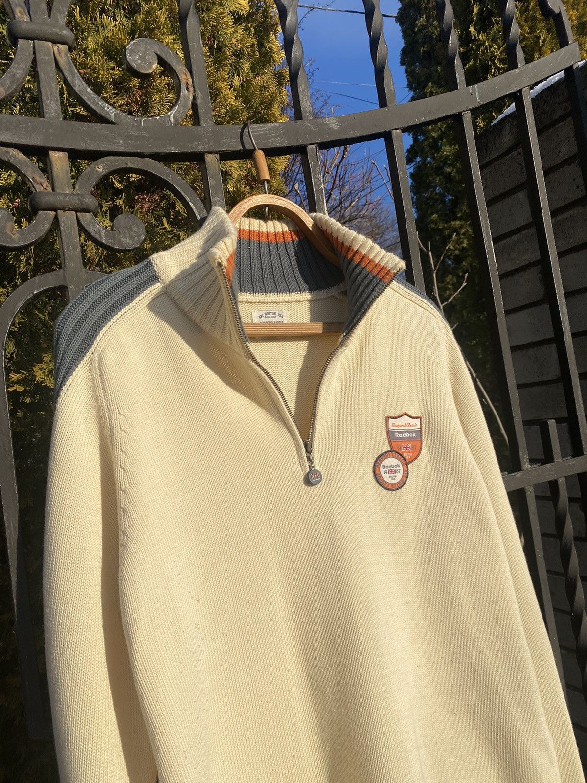 Reebok × Vintage Vintage Reebok Sweater 1/3 Zip Beige Size US S / EU 44-46 / 1 - 5 Thumbnail