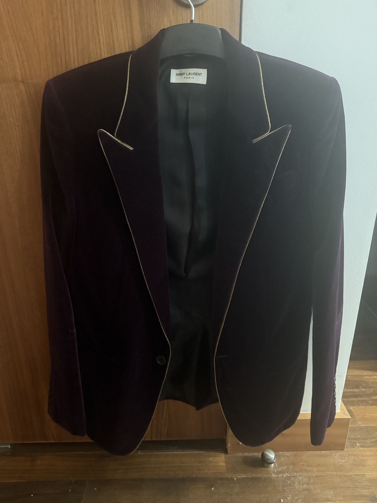 Saint Laurent Paris Saint Laurent Purple and Gold trim blazer Size 36R - 1 Thumbnail