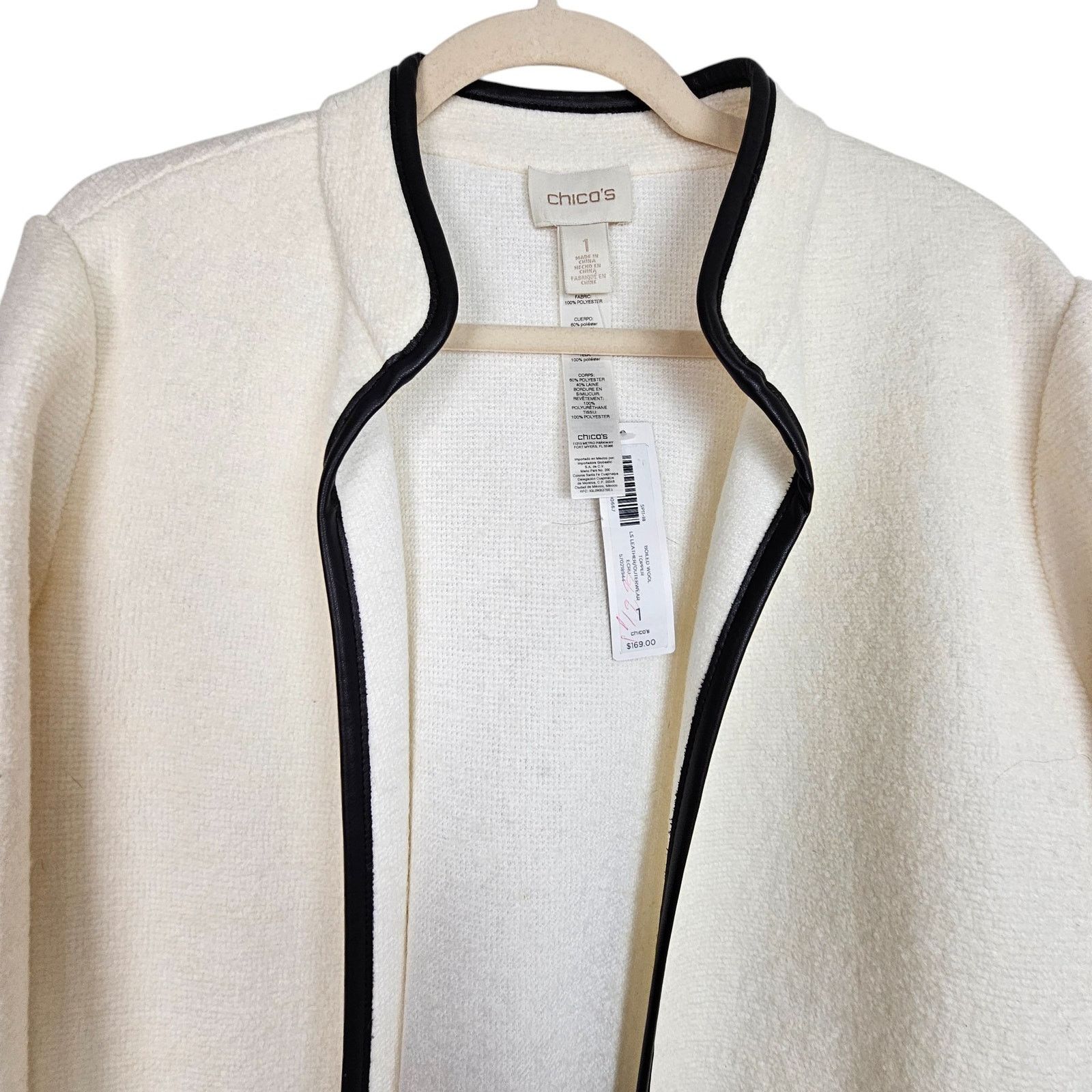 Chicos Chicos Womens Boiled Wool Jacket Sweater Cardigan Topper M Size M / US 6-8 / IT 42-44 - 2 Thumbnail