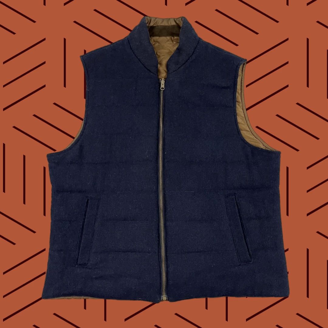 Vintage Singer + Sargent Reversible Vest Mens Large Blue Wool Quilted Outdoors Size US L / EU 52-54 / 3 - 1 Thumbnail