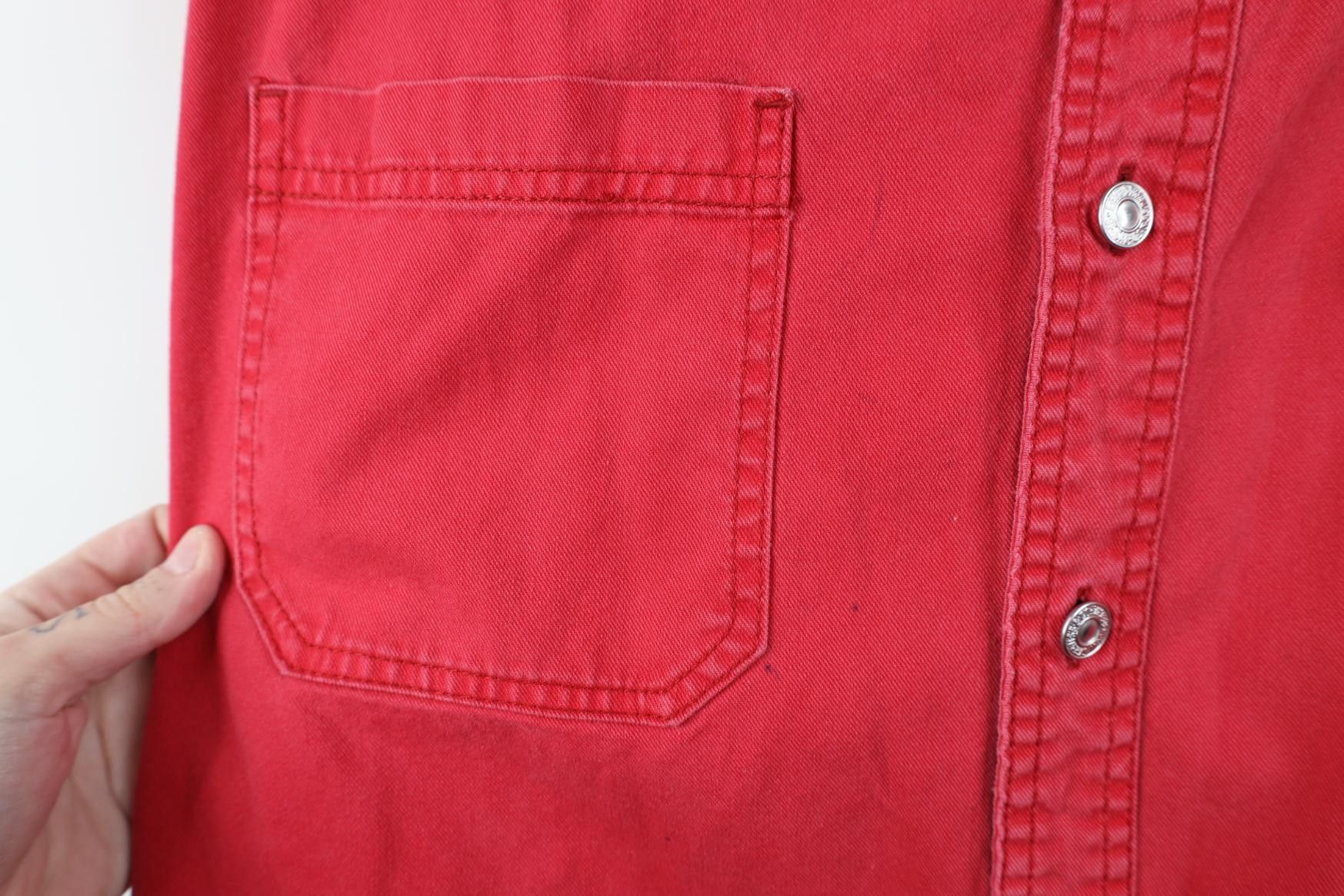 Levi's Vintage 90s Levis Baggy Denim Jean Button Shirt Red Cotton Size US L / EU 52-54 / 3 - 7 Thumbnail