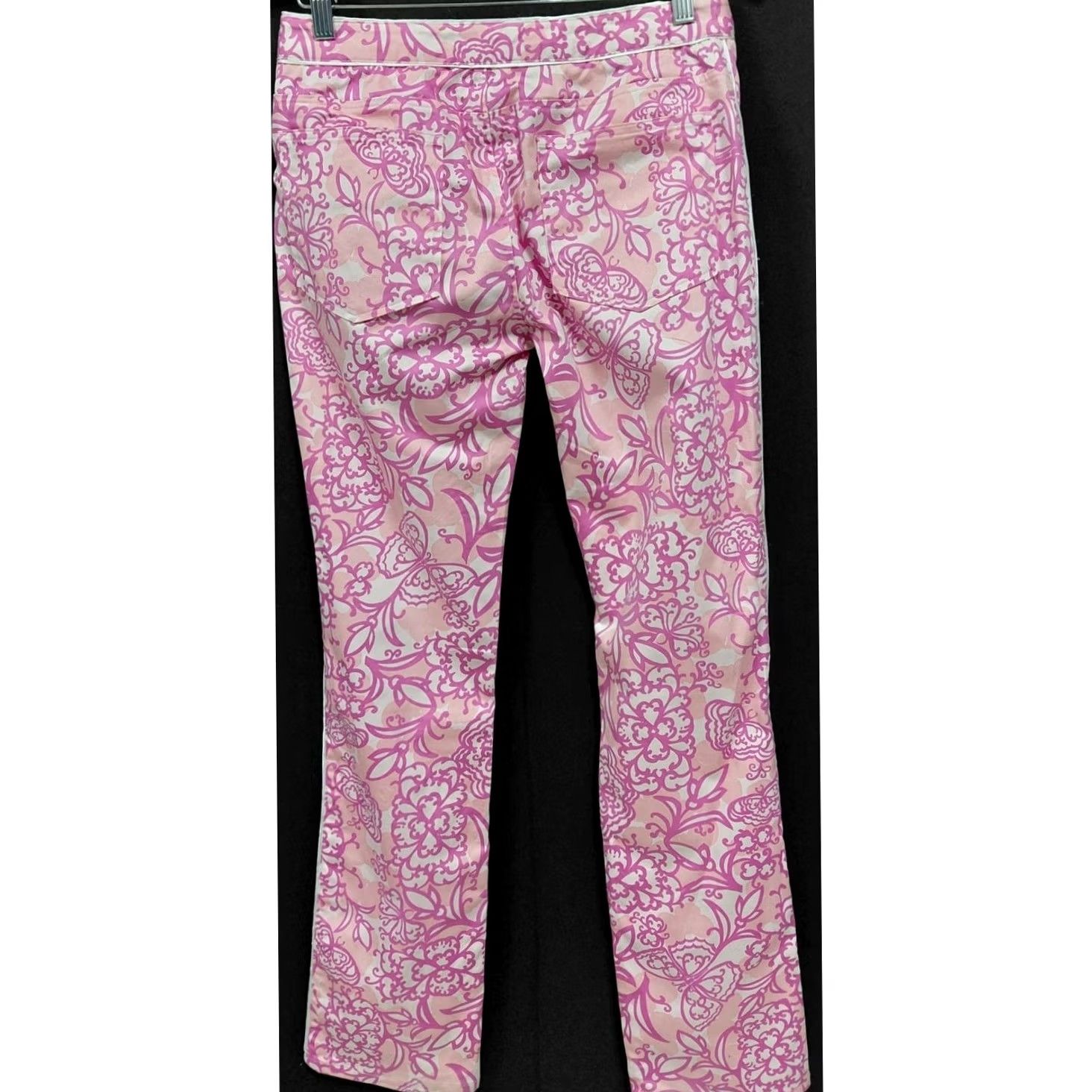 Lilly Pulitzer Lilly Pulitzer Pink Floral Pants Women Size 2 Size 26" / US 2 / IT 38 - 2 Thumbnail