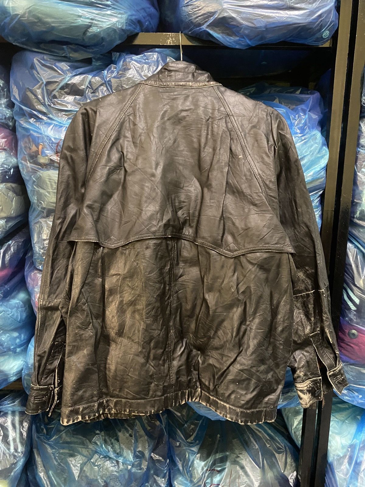 Paul Stuart Vintage Made in Italy Black Genuine Leather Moto Jacket Size US L / EU 52-54 / 3 - 8 Thumbnail