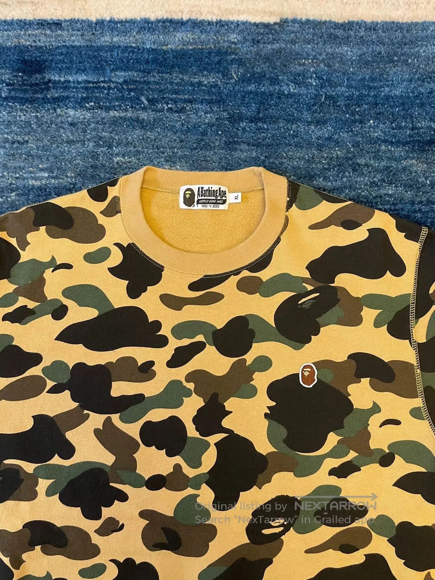 Bape Bape Classic Yellow Camo Crewneck. Size US XL / EU 56 / 4 - 3 Thumbnail