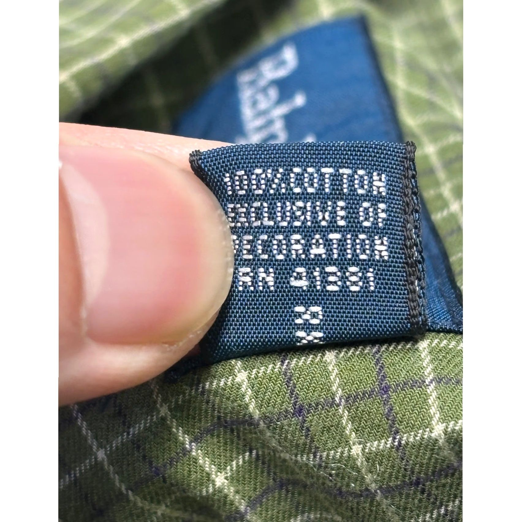 Ralph Lauren Ralph Lauren Button-Up Shirt Men Large Green White Navy Plaid Check Classic Fit with Pockets Size US L / EU 52-54 / 3 - 5 Thumbnail