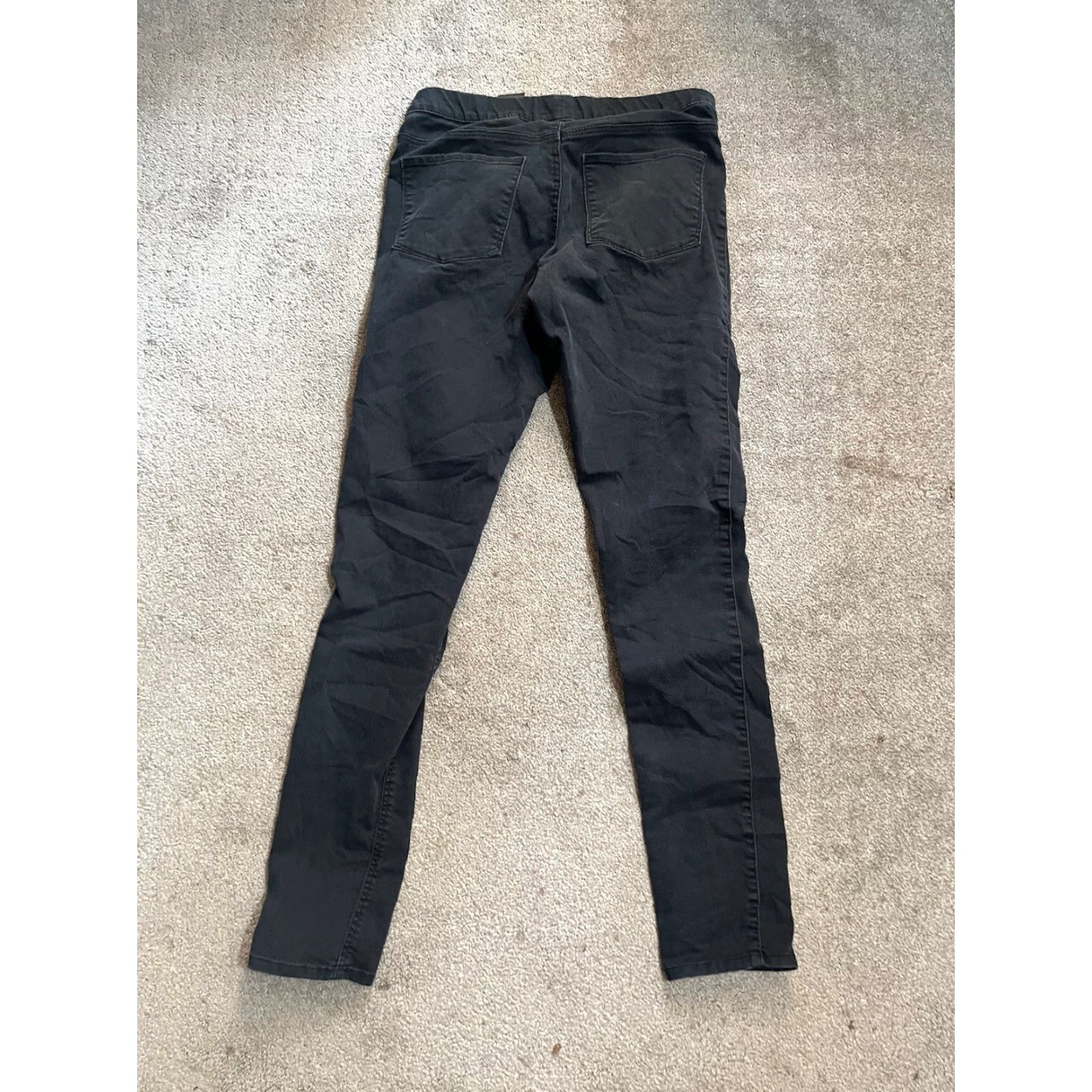 H&M H&M Pants Women 8 Black Textured Pull On Waist Tapered Cropped Size 30" / US 8 / IT 44 - 3 Thumbnail