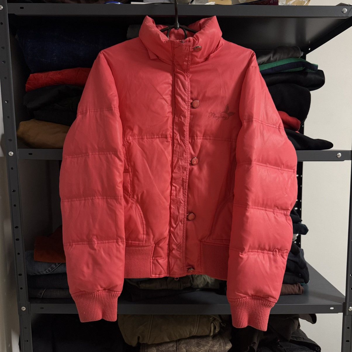 Playboy Vintage Pink Puffer Jacket Playboy Avant Garde Size S / US 4 / IT 40 - 1 Thumbnail