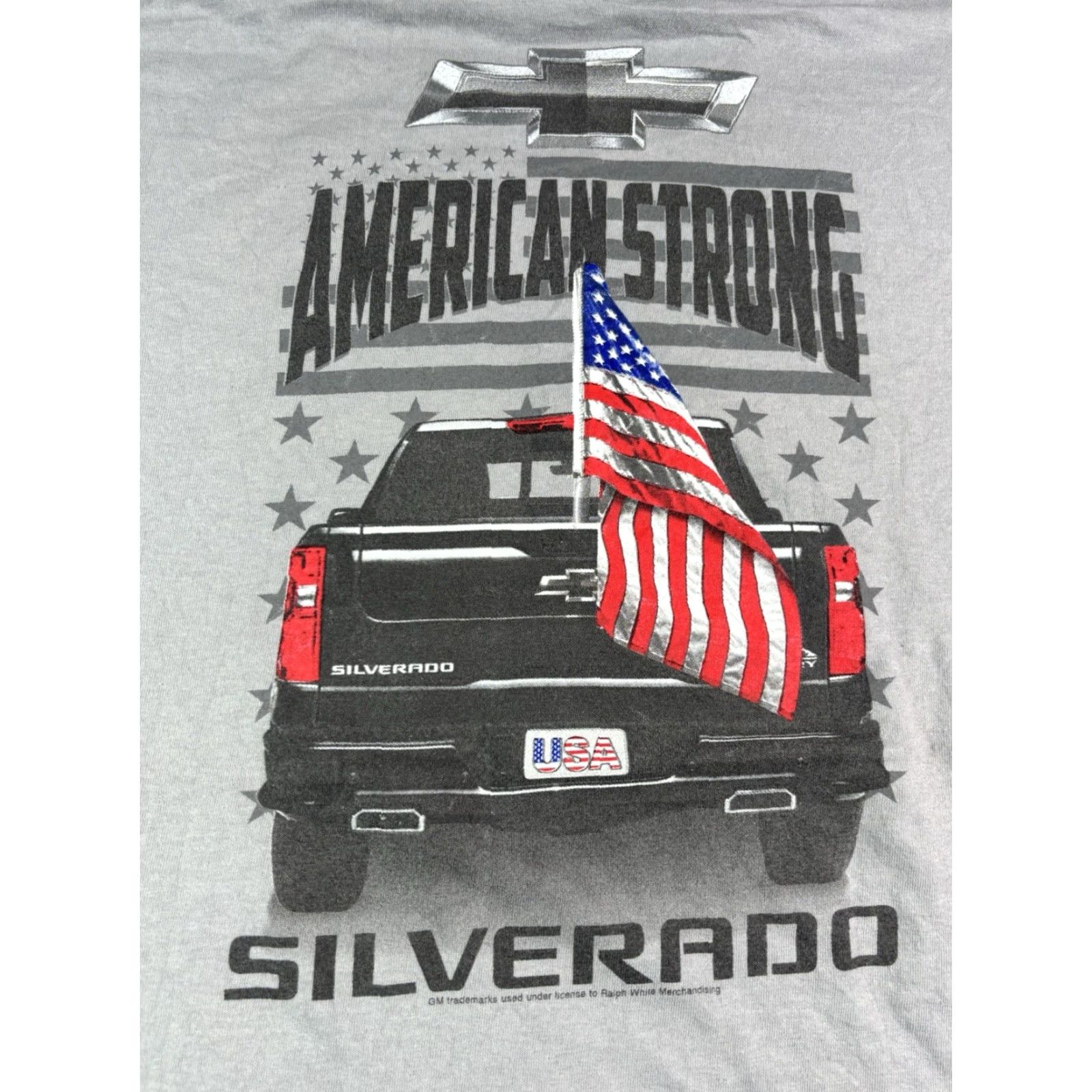 Gildan Gildan Men's T-Shirt Chevy American Strong 2XL Gray Cotton Graphic Tee Cars 90s? Size US XXL / EU 58 / 5 - 8 Thumbnail