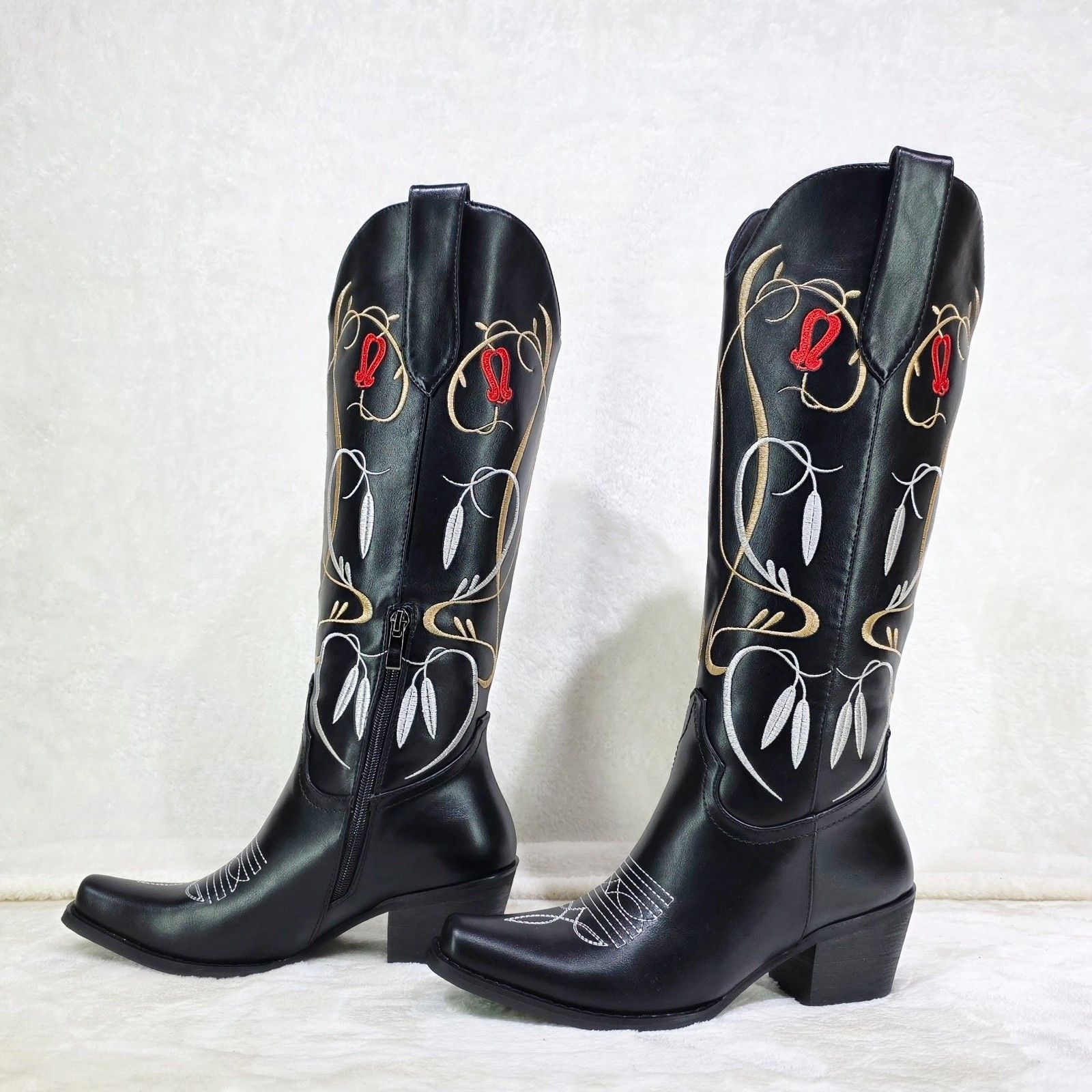 Other Lily Bell Embroidery Country Western Cowgirl Calf Knee Boots Size US 12 / IT 42 - 4 Thumbnail