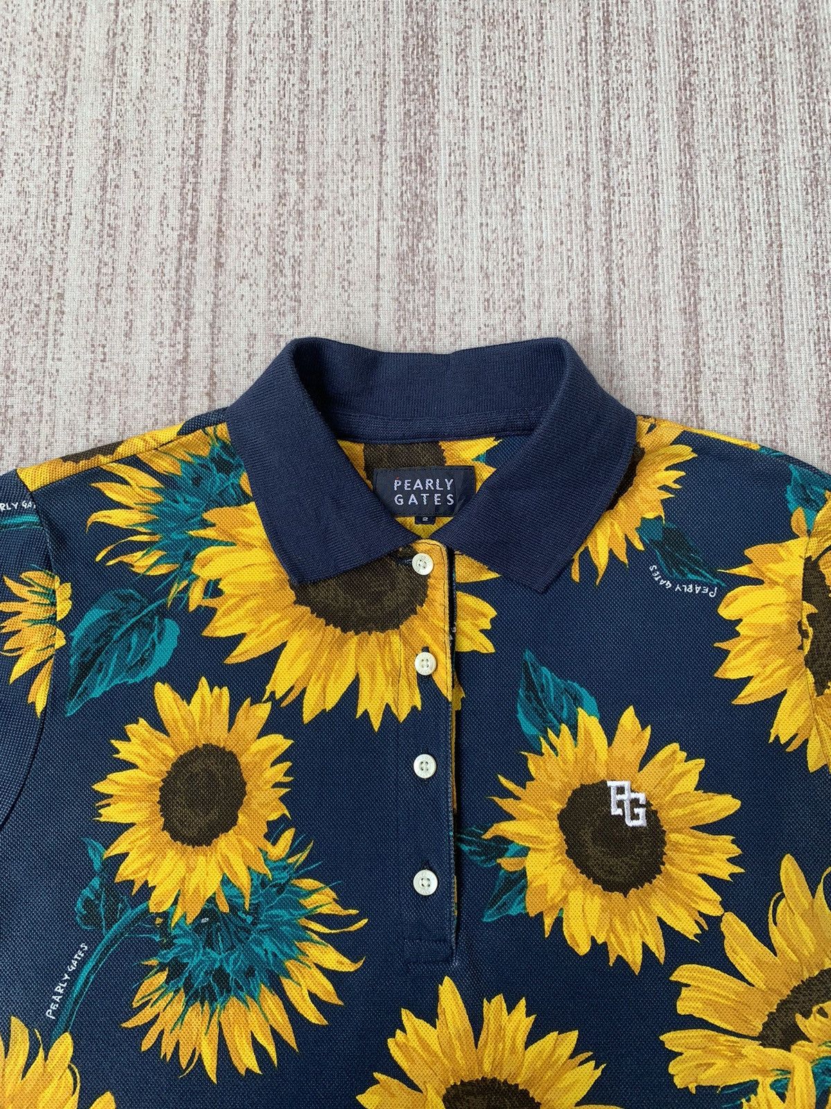 Other Pearly Gates Golf Sunflower Polo Shirt Size M / US 6-8 / IT 42-44 - 3 Thumbnail