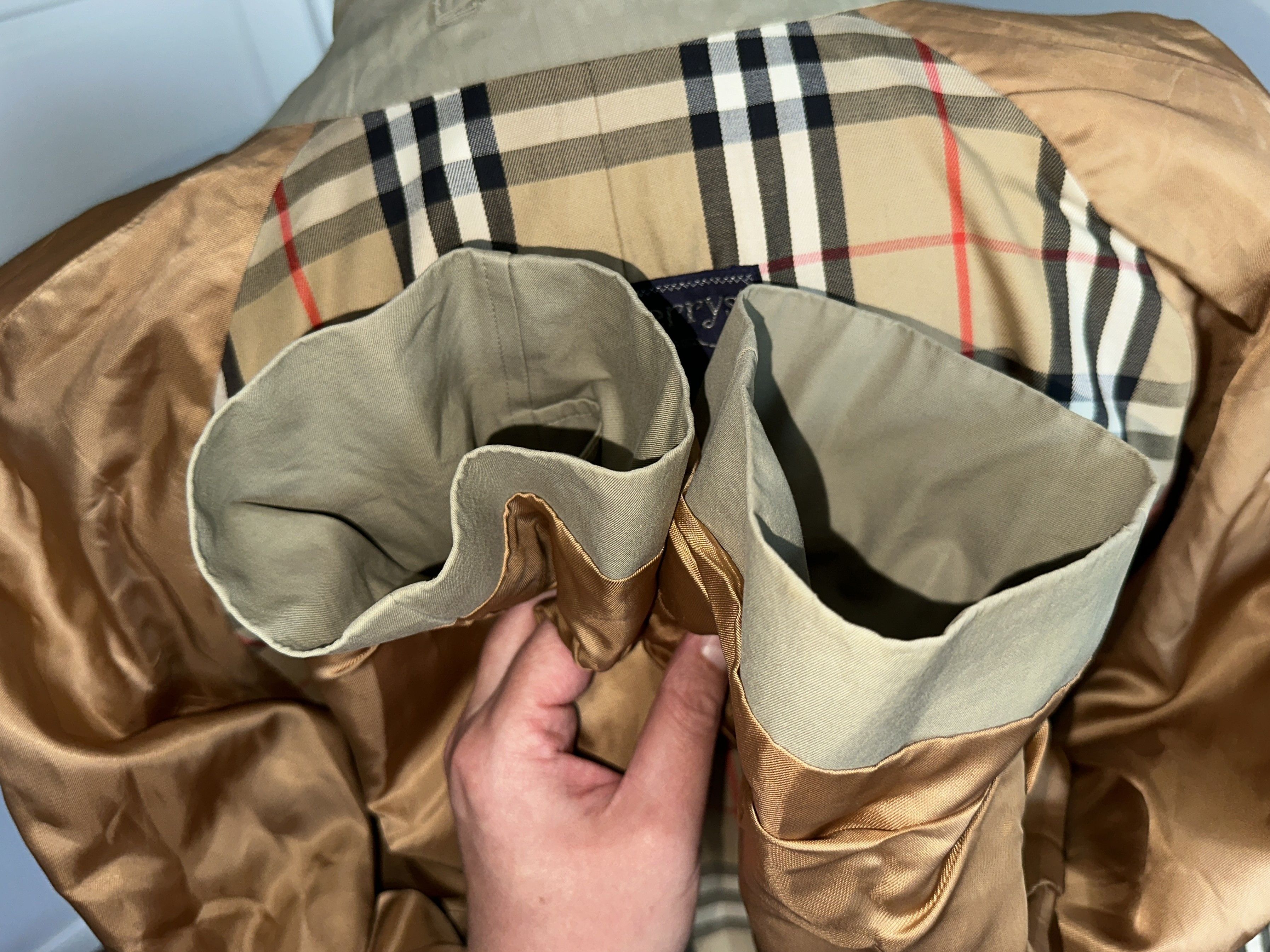 Burberry Vintage BURBERRYS 100% Cotton Long Coat Nova Check Lining Size US XL / EU 56 / 4 - 18 Thumbnail