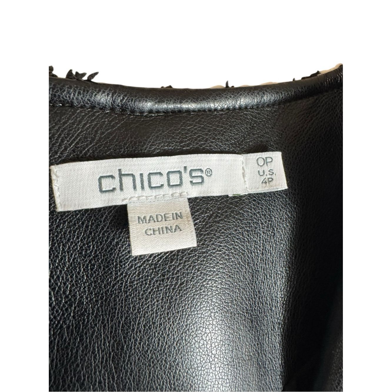 Chicos NWT New $139 Chico's Tweed Faux Leather Trim Jacket Size 0P Size S / US 4 / IT 40 - 5 Thumbnail