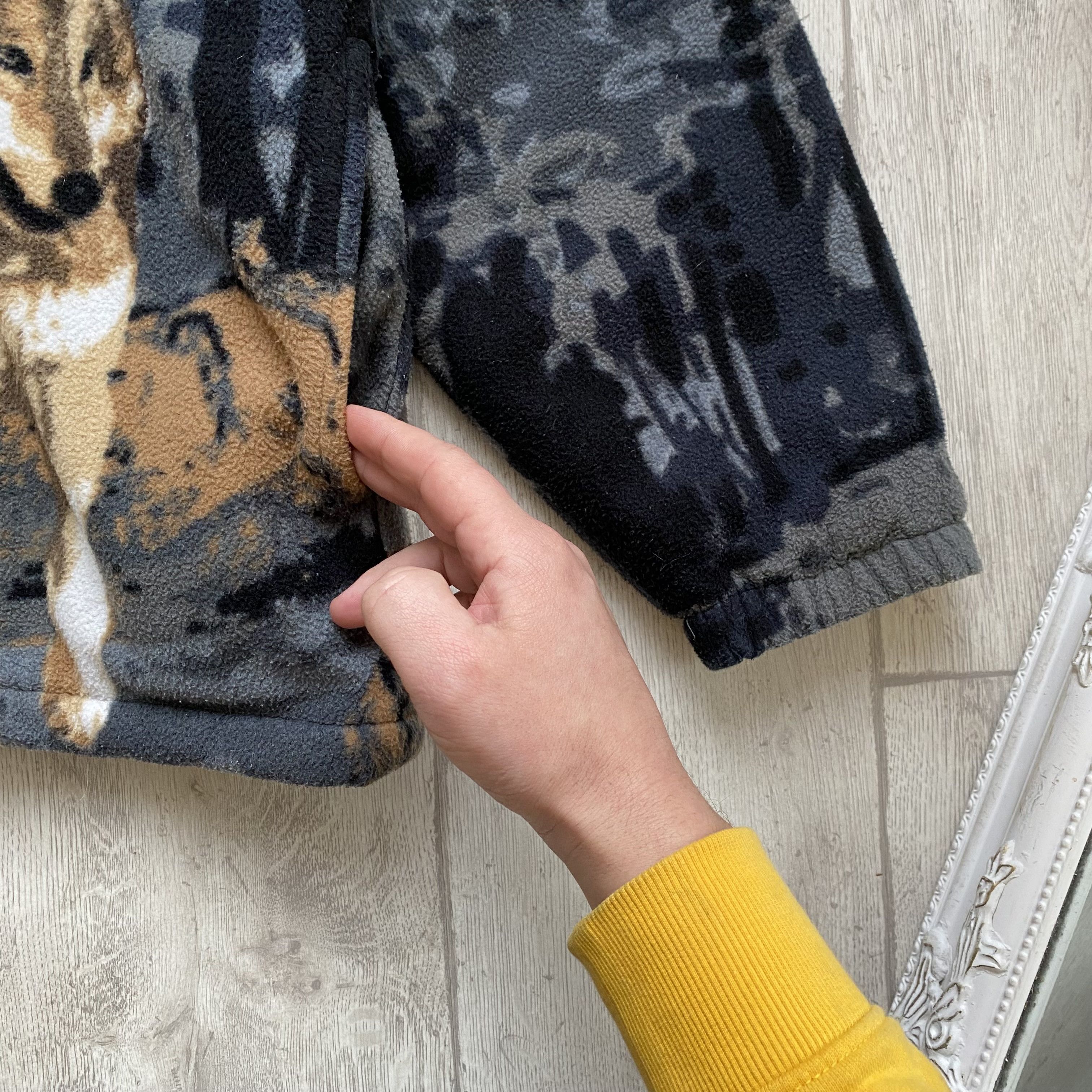 Polartec 🐺Vintage 90s Wolf Fleece Over Print Animals Sherpa Jacket Size US S / EU 44-46 / 1 - 4 Thumbnail