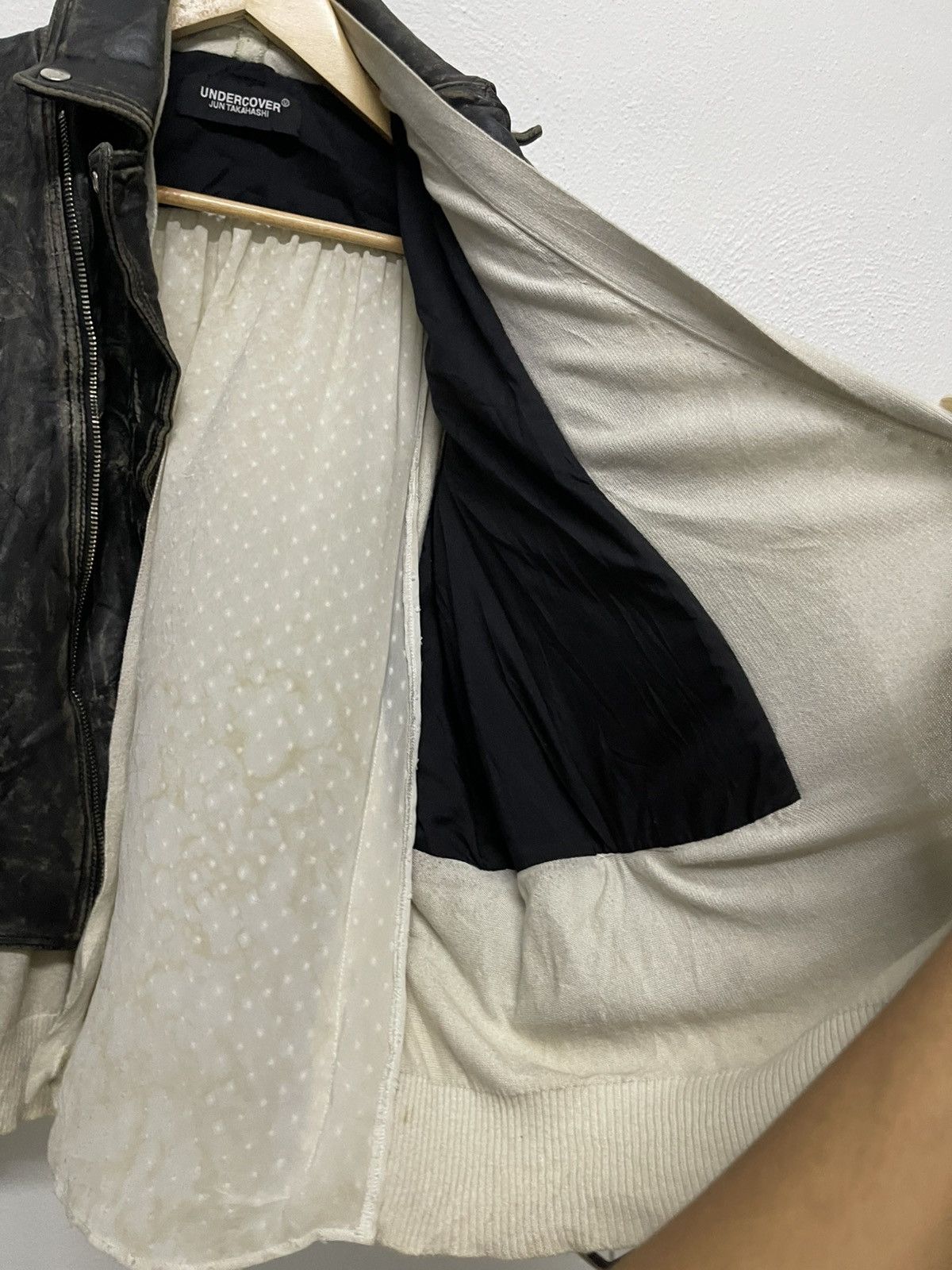 Undercover SS 21 UNDERCOVER LEATHER MIX KNIT RIDERS JACKET RARE Size US S / EU 44-46 / 1 - 15 Thumbnail