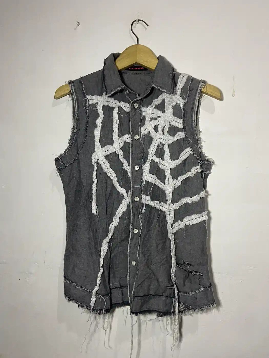 Japanese Brand Vintage algonquins patchwork spider button shirts cdg style Size US M / EU 48-50 / 2 - 2 Thumbnail